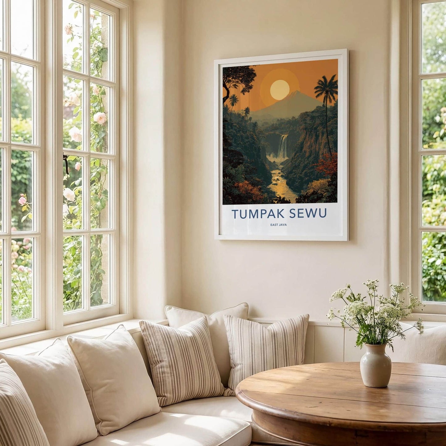 Tumpak Sewu Poster - Indonesia Travel Art - Jungle Waterfall Gorge Gallery Art