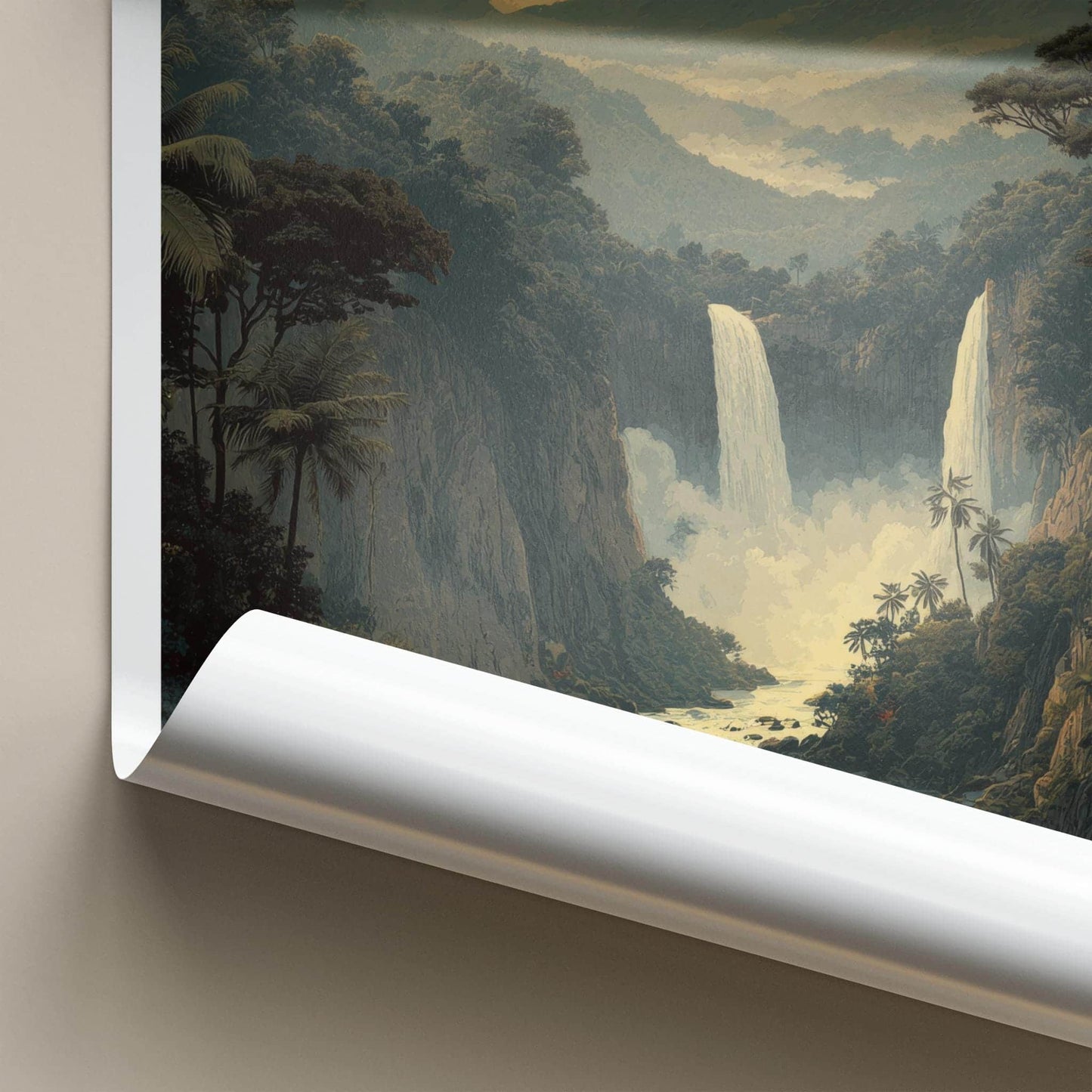 Tumpak Sewu Poster - Indonesia Travel Art - Majestic Tropical Falls Home Decor