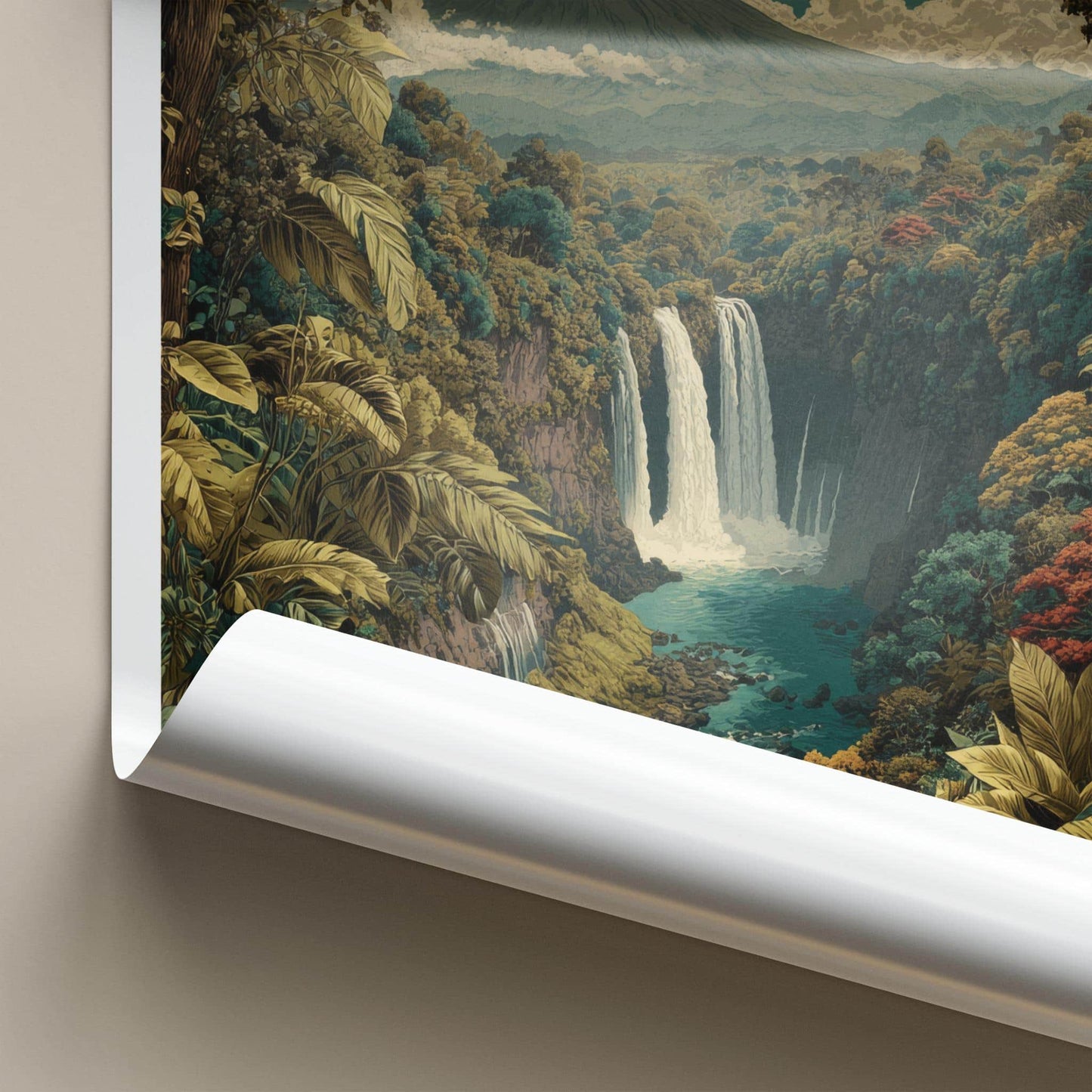 Tumpak Sewu Poster - Indonesia Wall Art - Lush Jungle Waterfall Home Decor