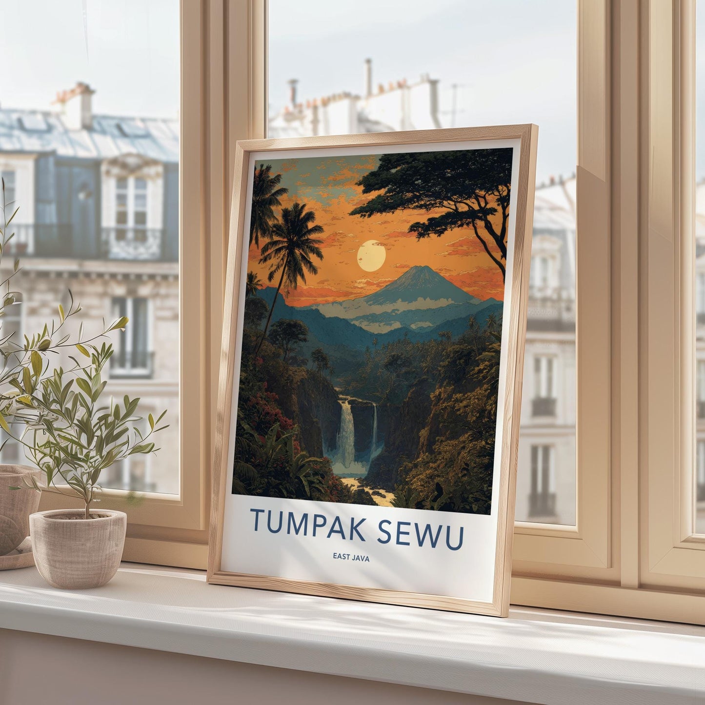 Tumpak Sewu Poster - Indonesia Wall Art - Tropical Waterfall Vista Home Decor