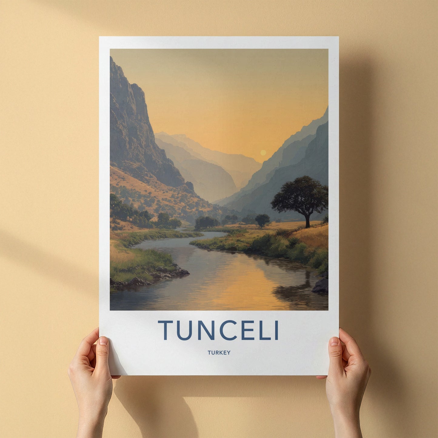 Tunceli Poster Turkey Sunset Valley River Framed Art Gallery Art