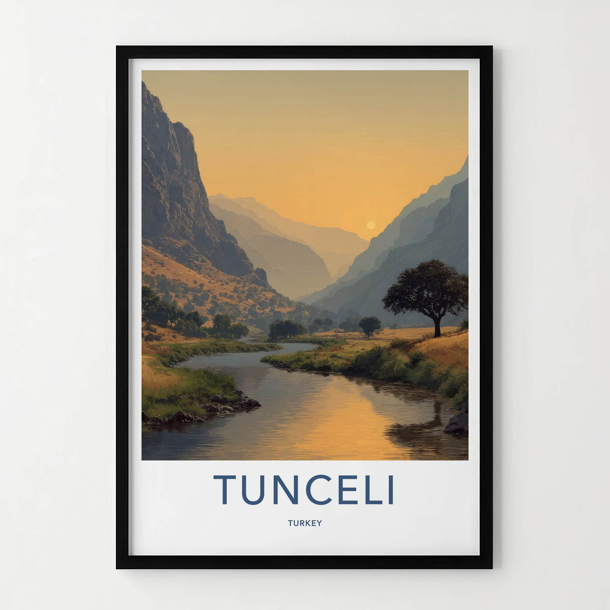 Tunceli Poster Turkey Sunset Valley River Framed Art Gallery Art