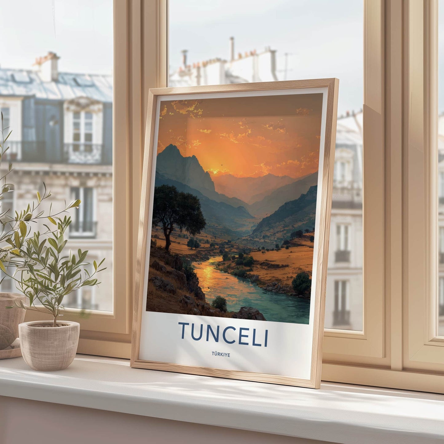 Tunceli Poster - Turkiye Travel Art - Golden River Sunset Home Decor
