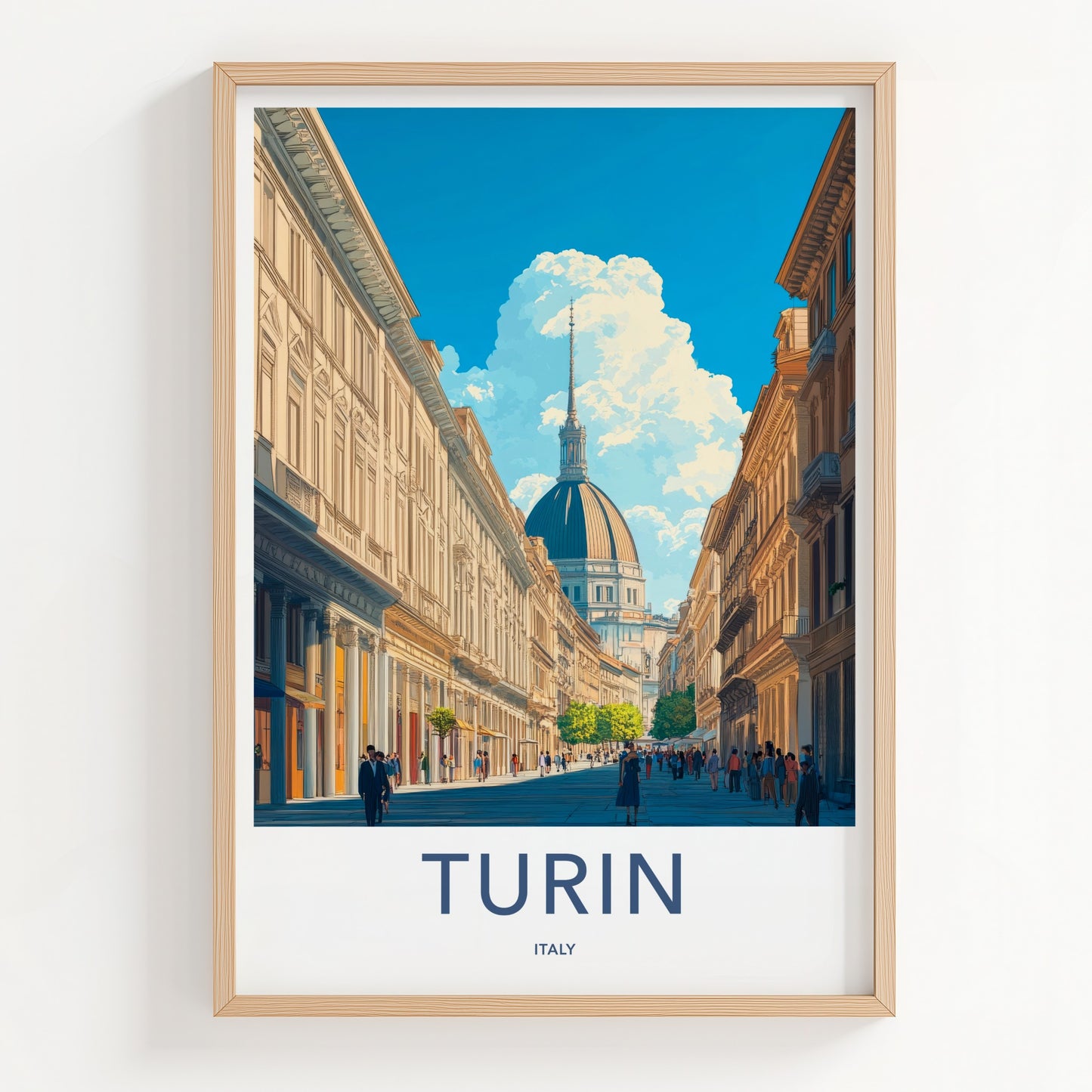 Turin Poster - Italy Travel Art - Historic City Scene Home Decor