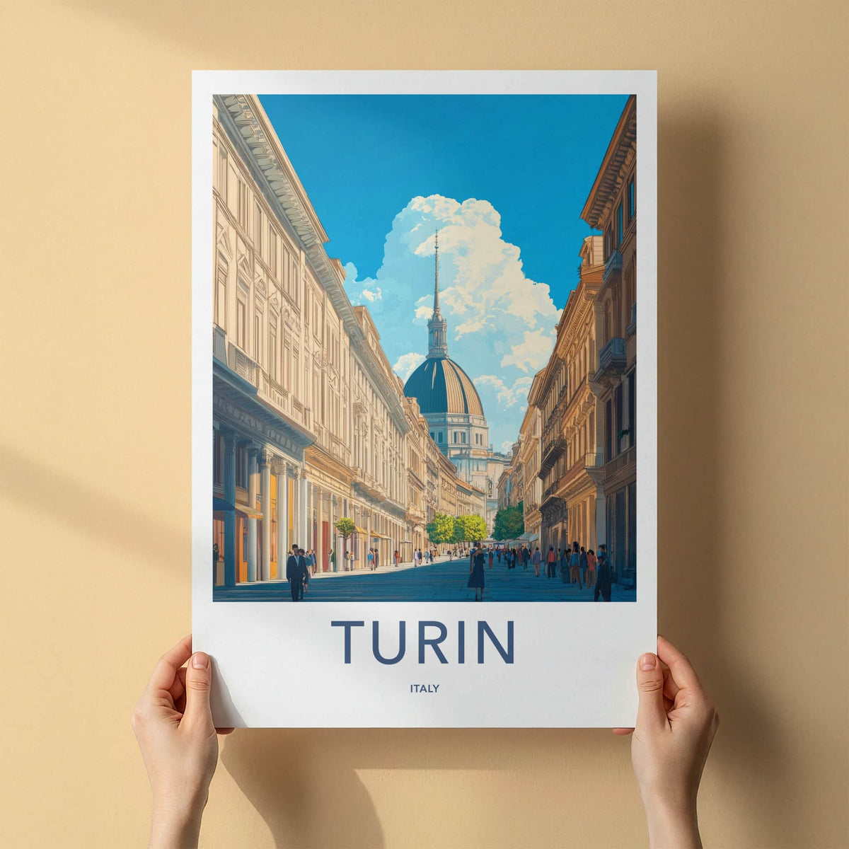 Turin Poster - Italy Travel Art - Historic City Scene Home Decor