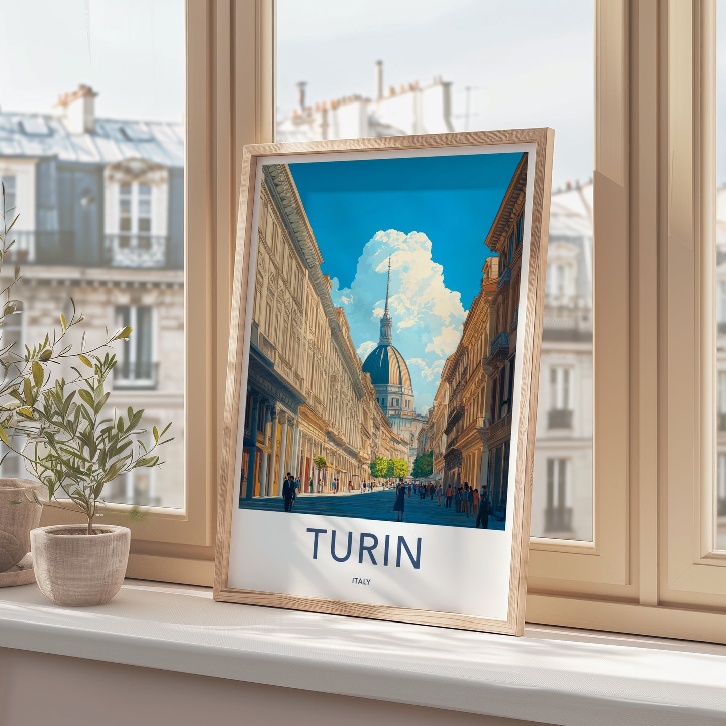 Turin Poster - Italy Travel Art - Historic City Scene Home Decor