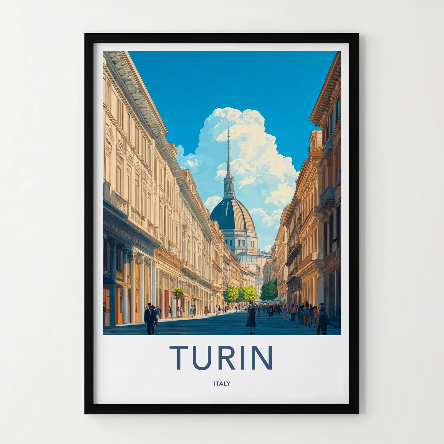 Turin Poster - Italy Travel Art - Historic City Scene Home Decor