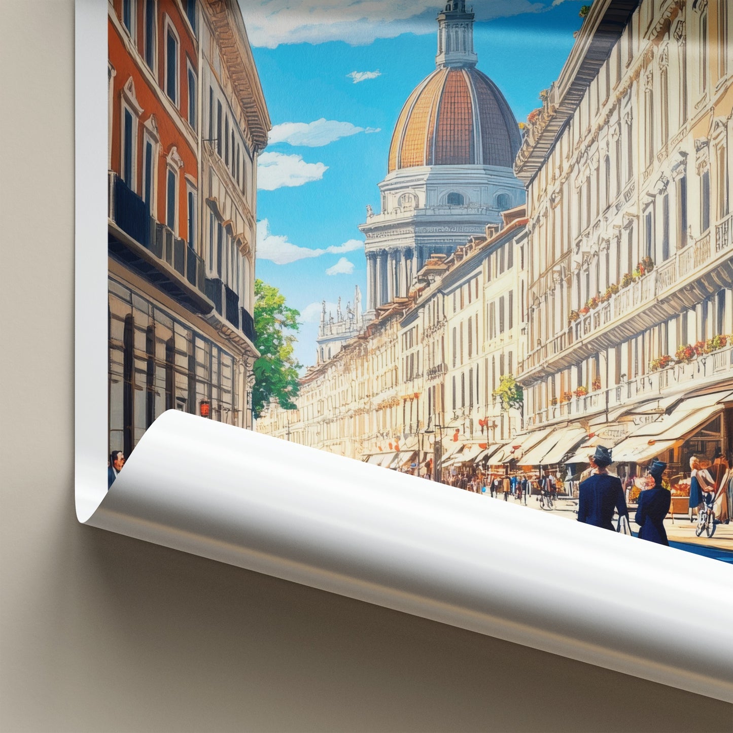 Turin Poster - Italy Travel Print - Historic City Street Framed Decor