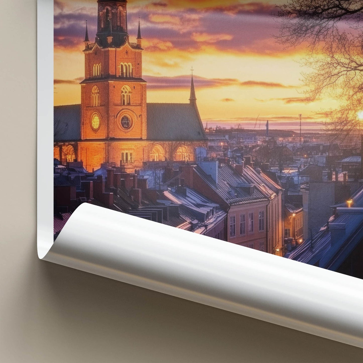 Turku Poster - Finland Travel Art - Vibrant Sunset Cityscape Home Decor