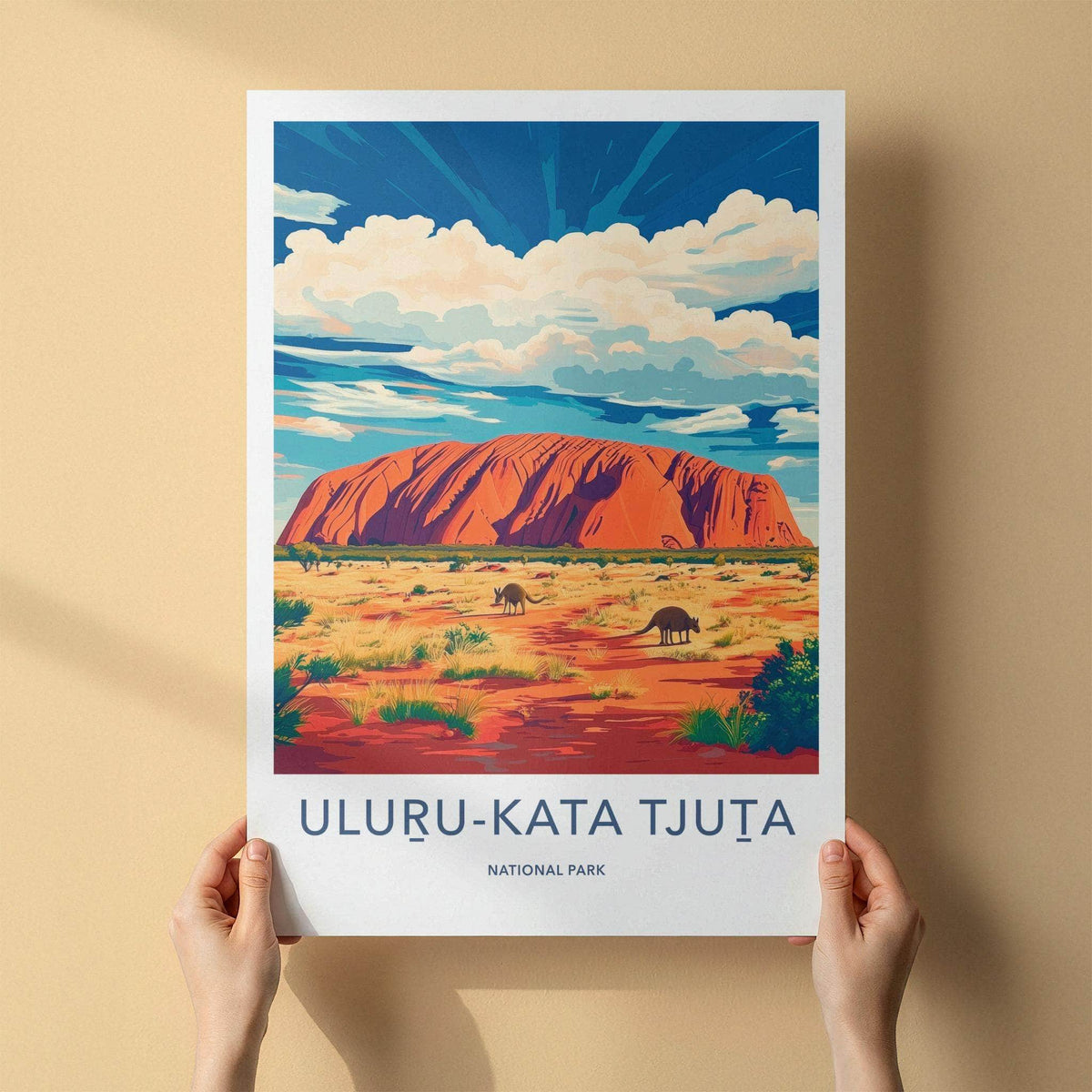 Uluru Kata Tjuta Poster - Australia Wall Art Featuring Red Sandstone