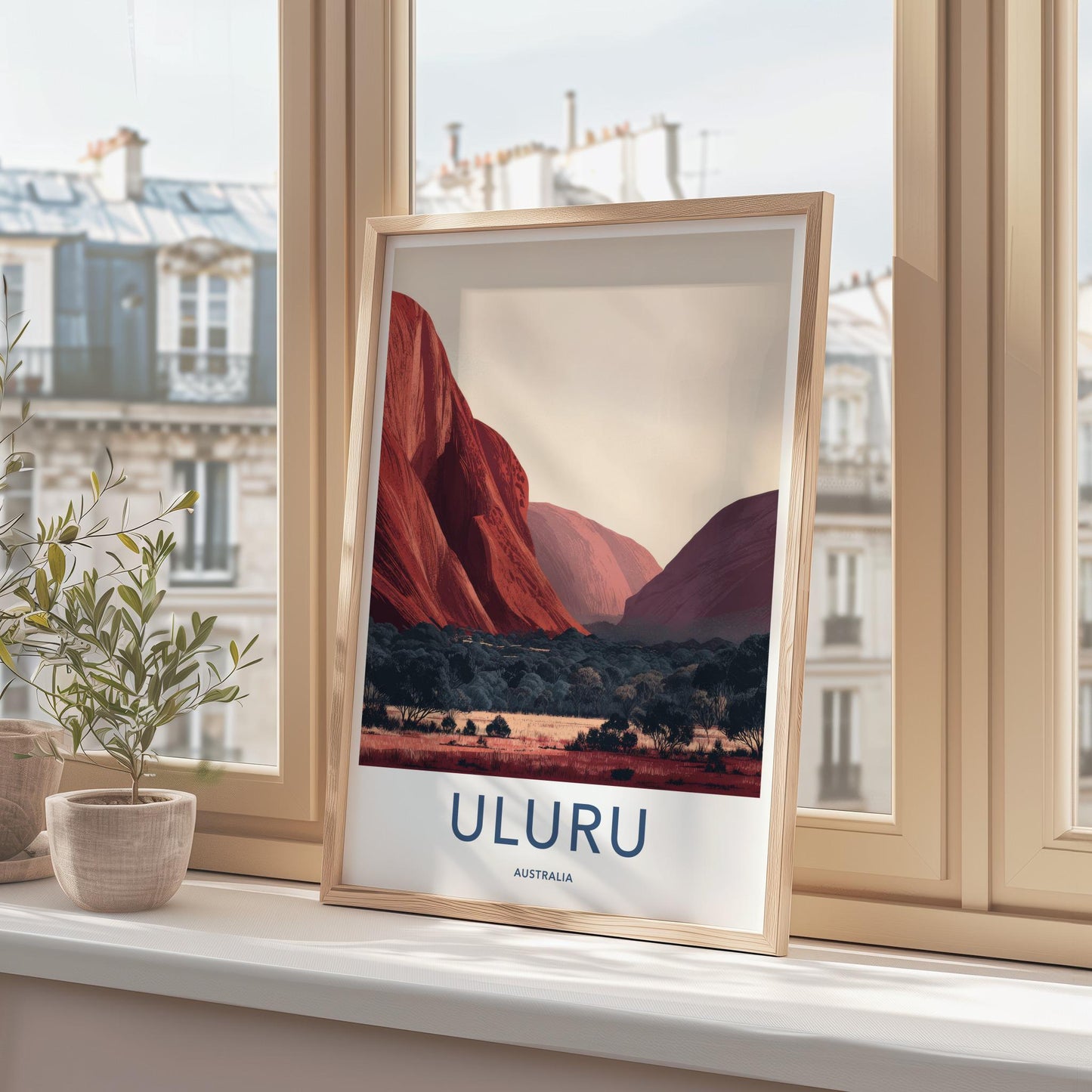Uluru Poster - Australia Travel Art - Red Rock Landscape Home Decor