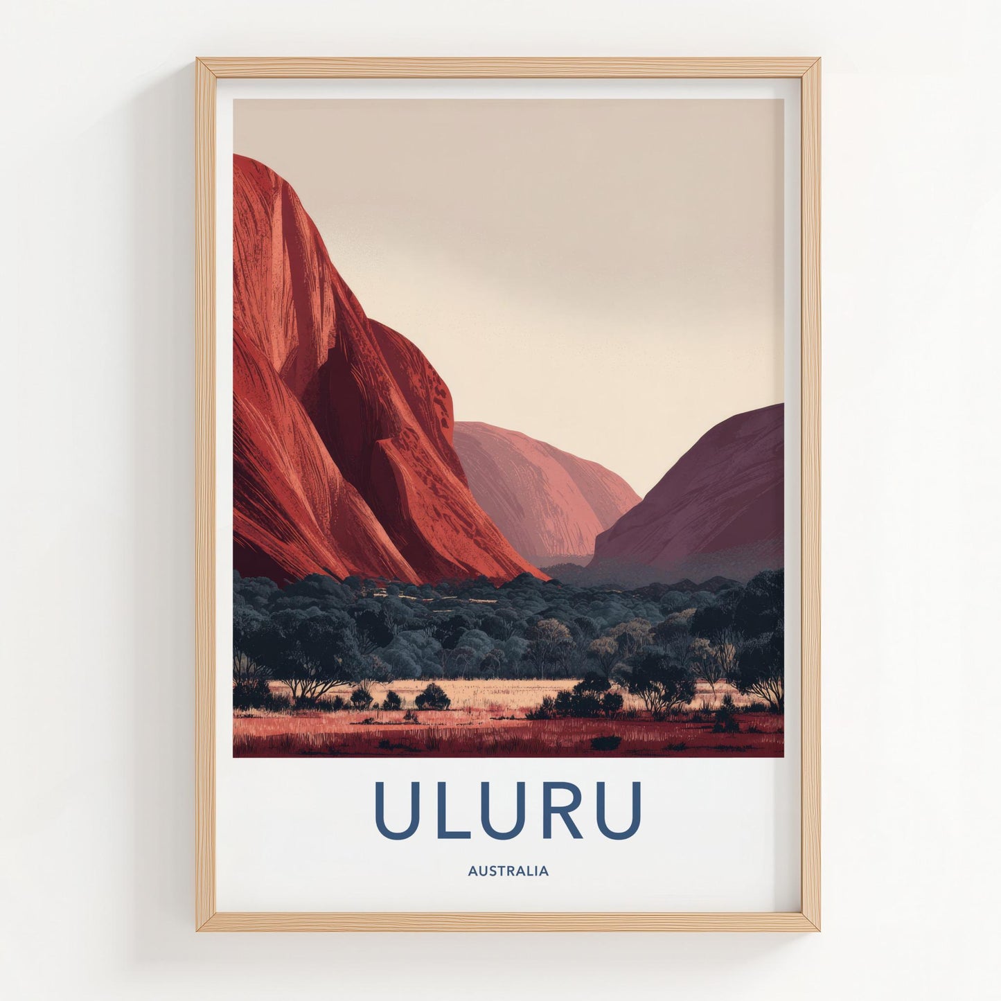 Uluru Poster - Australia Travel Art - Red Rock Landscape Home Decor