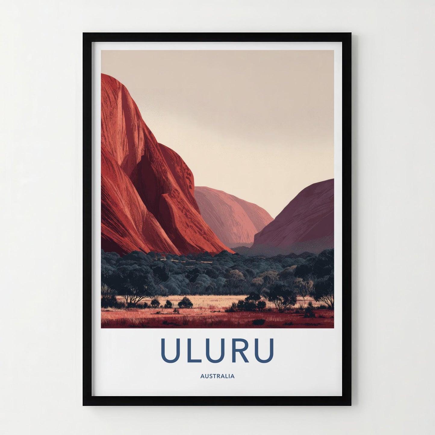 Uluru Poster - Australia Travel Art - Red Rock Landscape Home Decor