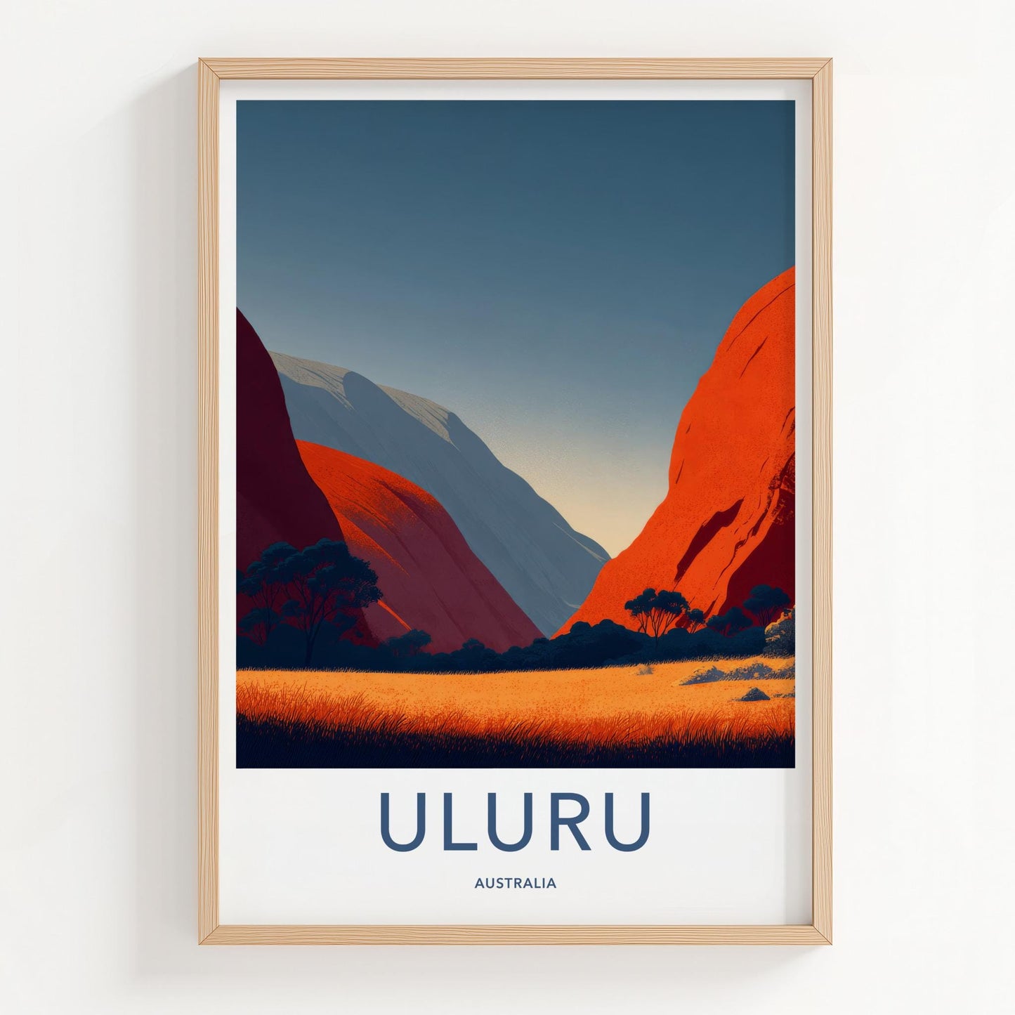 Uluru Poster - Australia Travel Art - Red Rock Landscape Home Decor