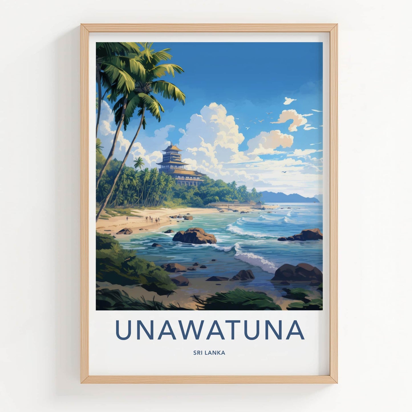 Unawatuna Poster - Sri Lanka Wall Art - Tropical Beach Resort Home Decor