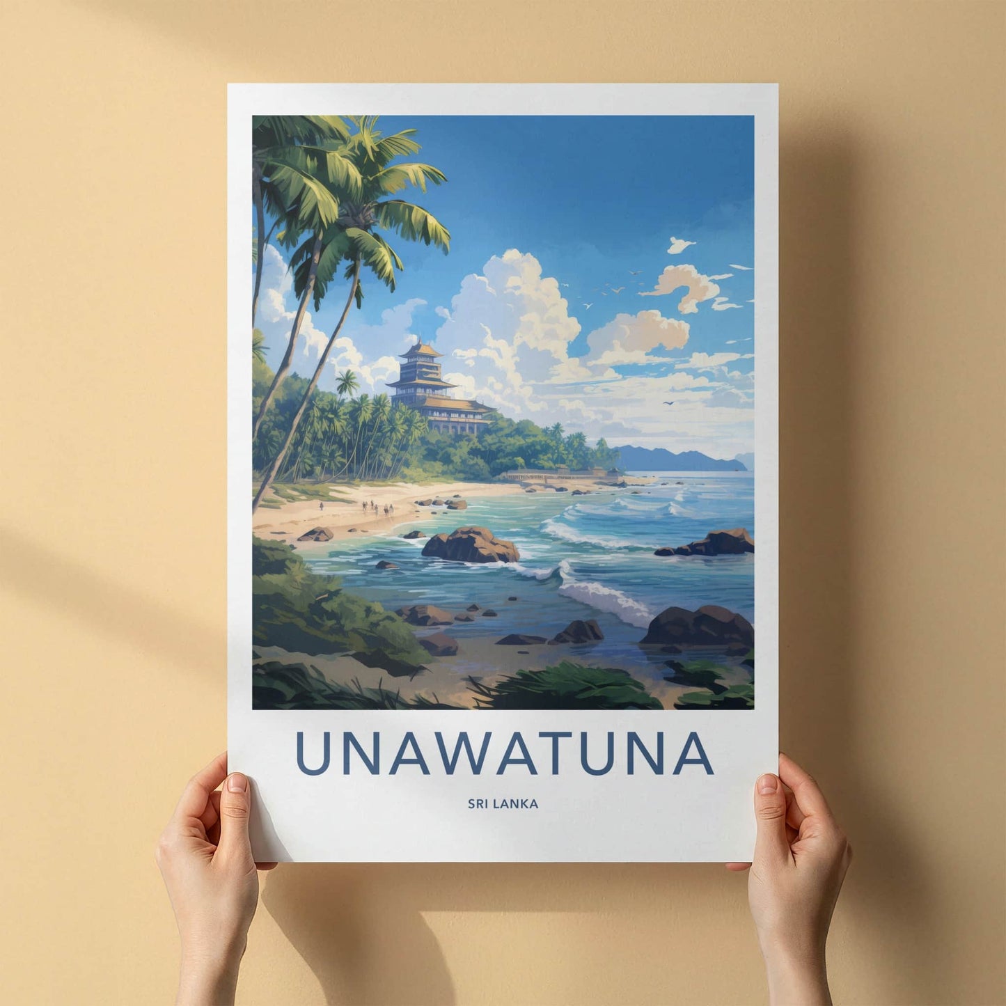 Unawatuna Poster - Sri Lanka Wall Art - Tropical Beach Resort Home Decor