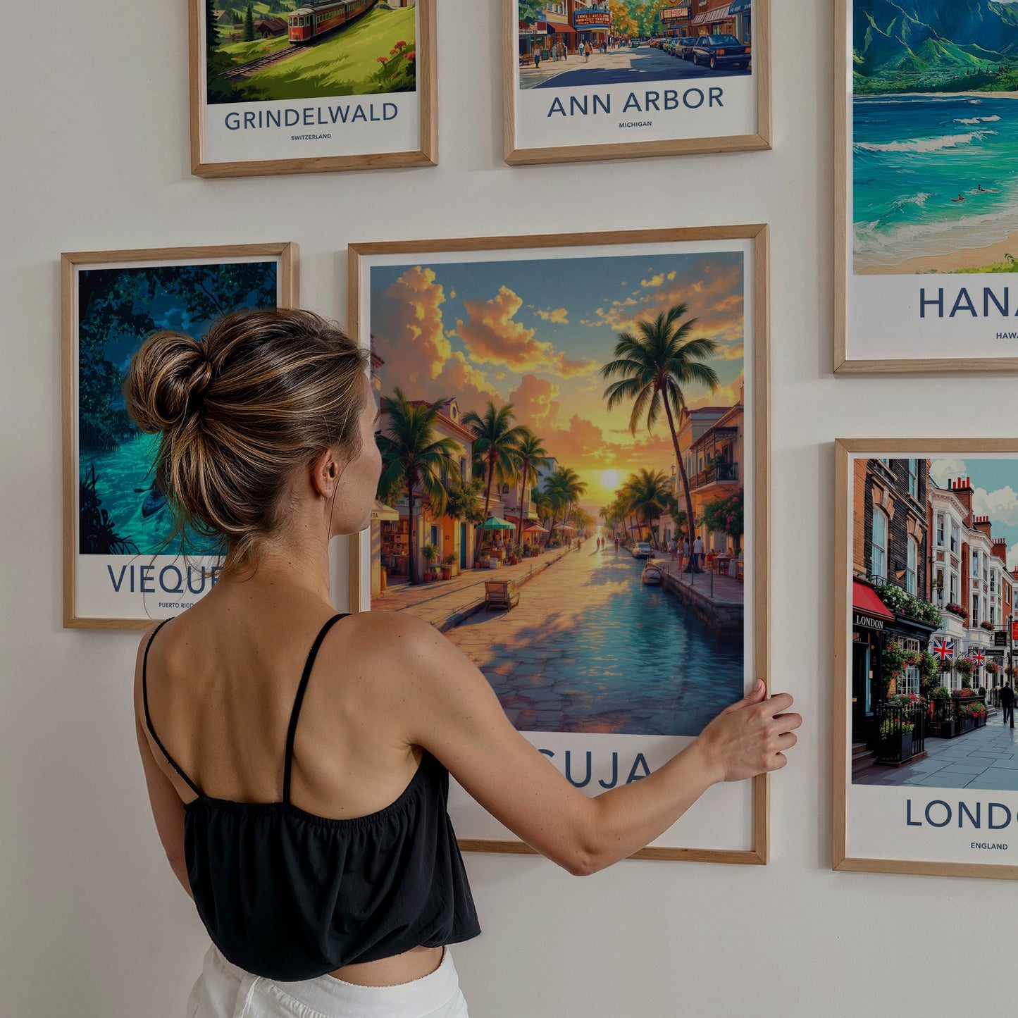 Unguja Poster - Tanzania Travel Art - Tropical Street Sunset Home Decor