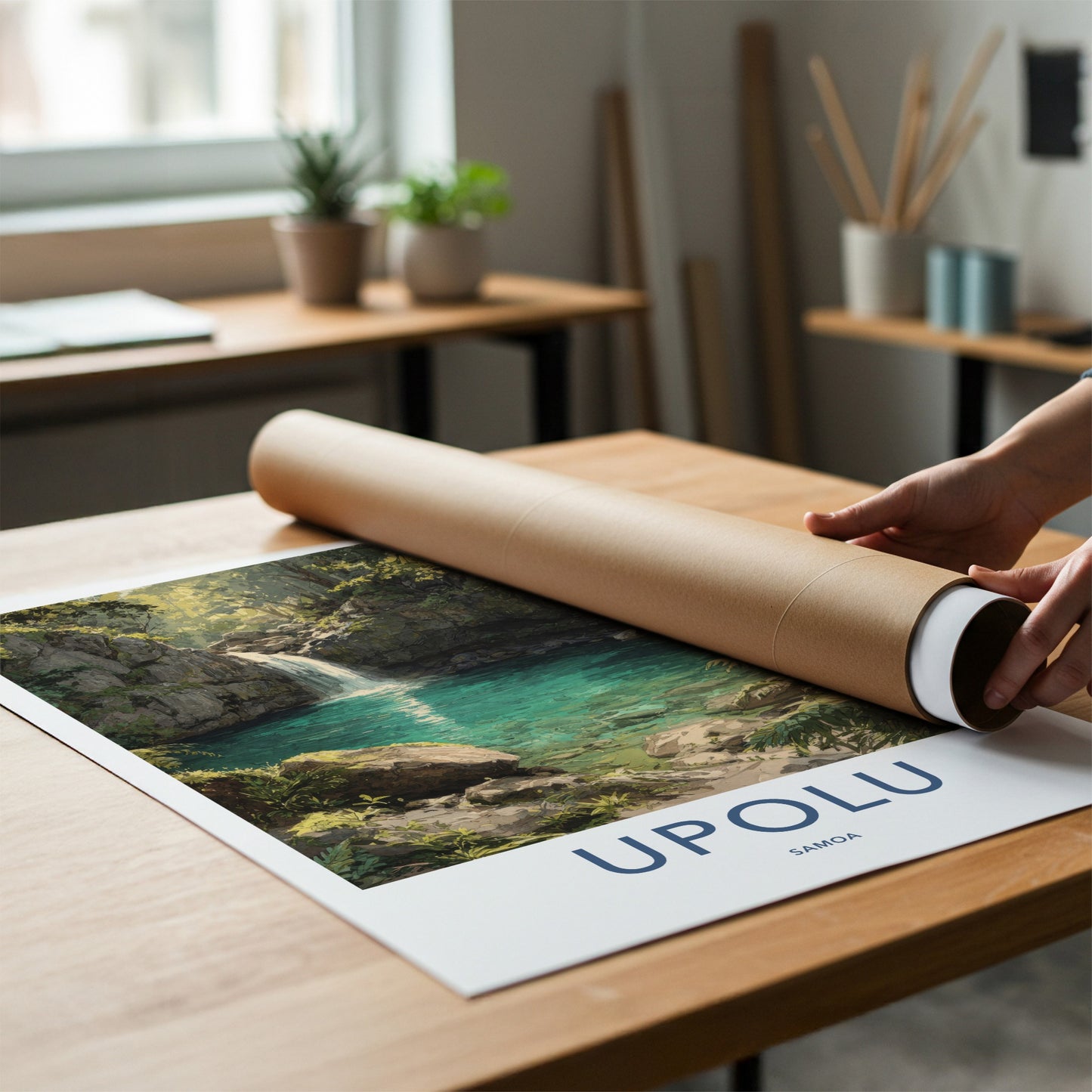 Upolu Poster - Samoa Clear Waterfall Gorge Wall Art