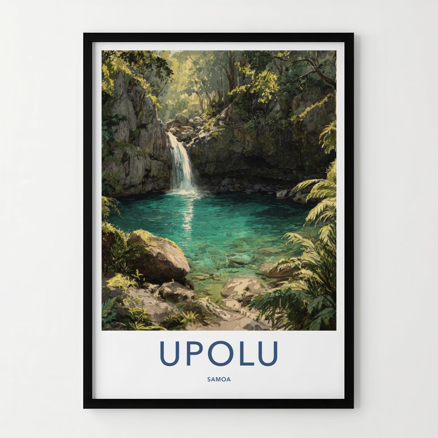 Upolu Poster - Samoa Clear Waterfall Gorge Wall Art