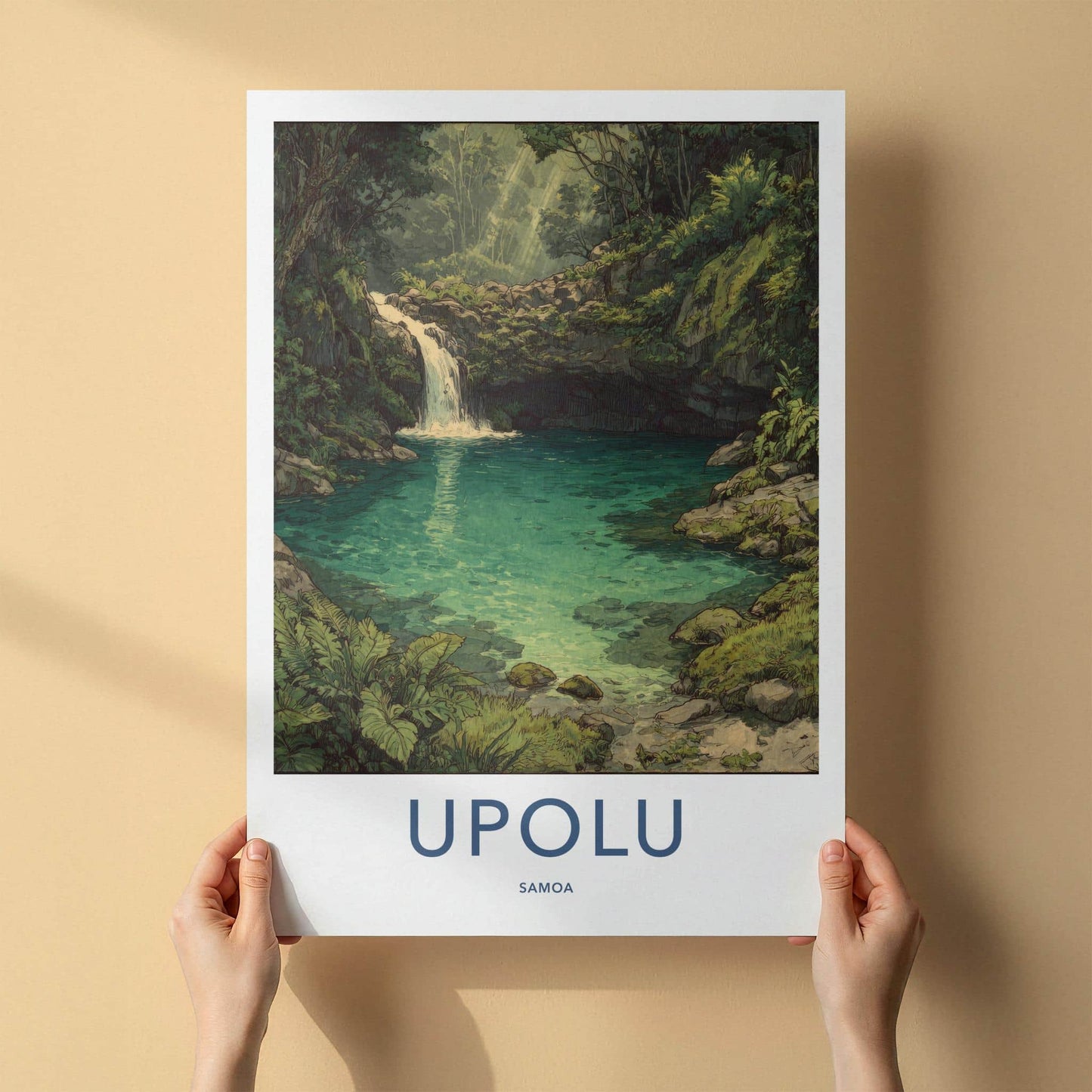 Upolu Poster - Samoa Travel Art - Tropical Forest Oasis Home Decor