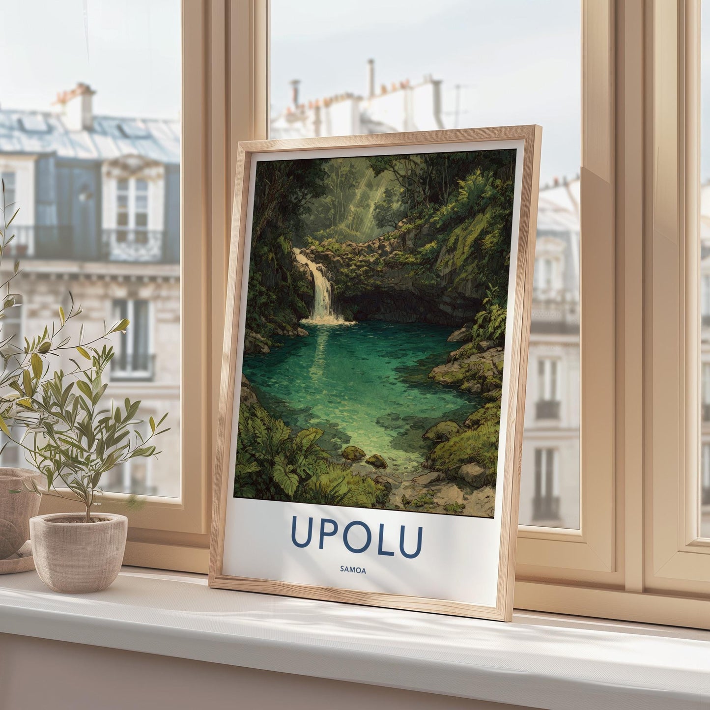 Upolu Poster - Samoa Travel Art - Tropical Forest Oasis Home Decor