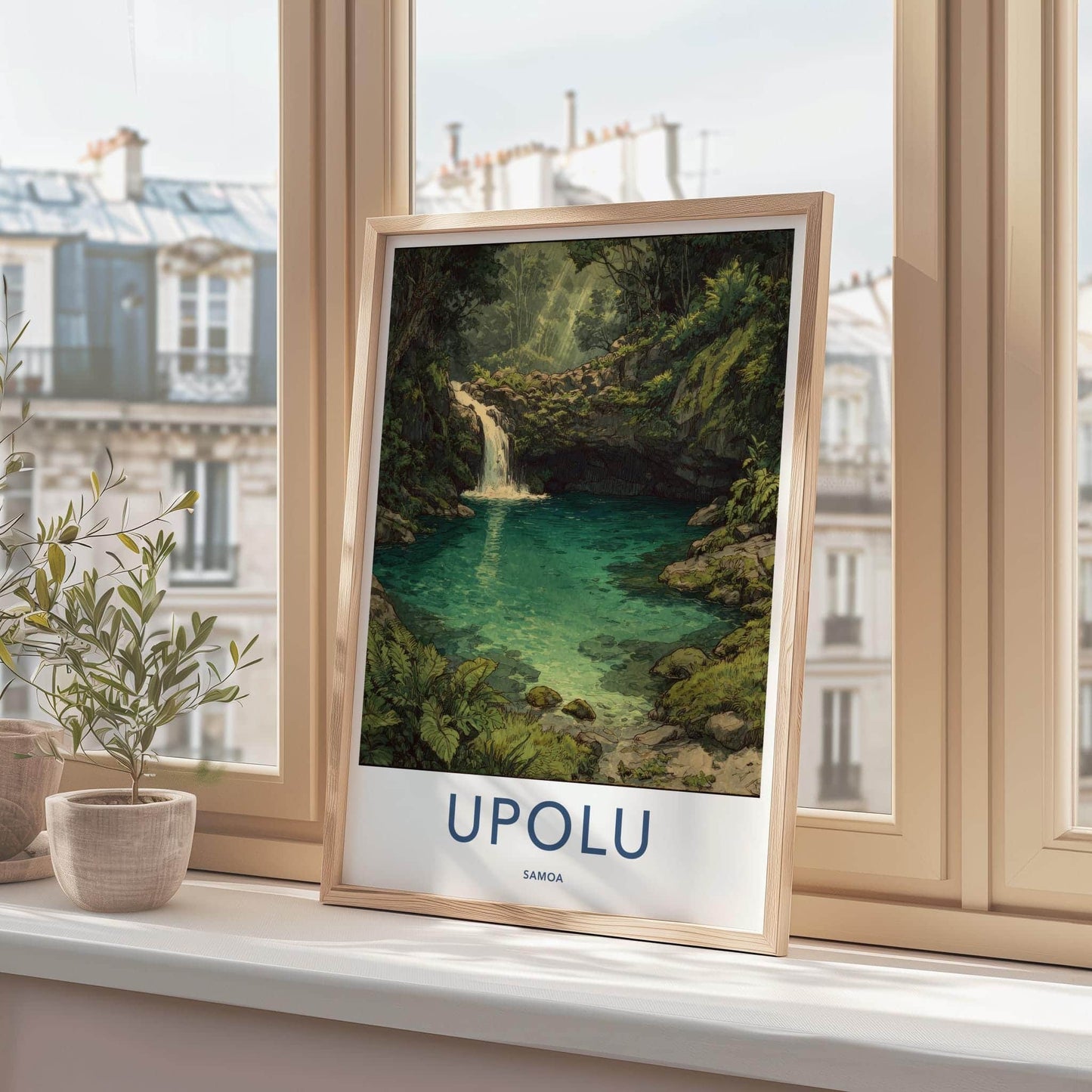 Upolu Poster - Samoa Travel Art - Tropical Forest Oasis Home Decor