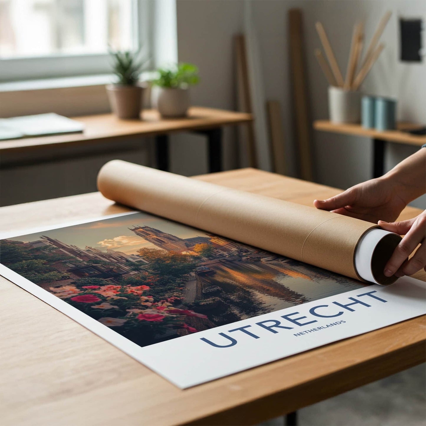 Utrecht Poster - Netherlands Travel Art - Historic Canal View Home Decor