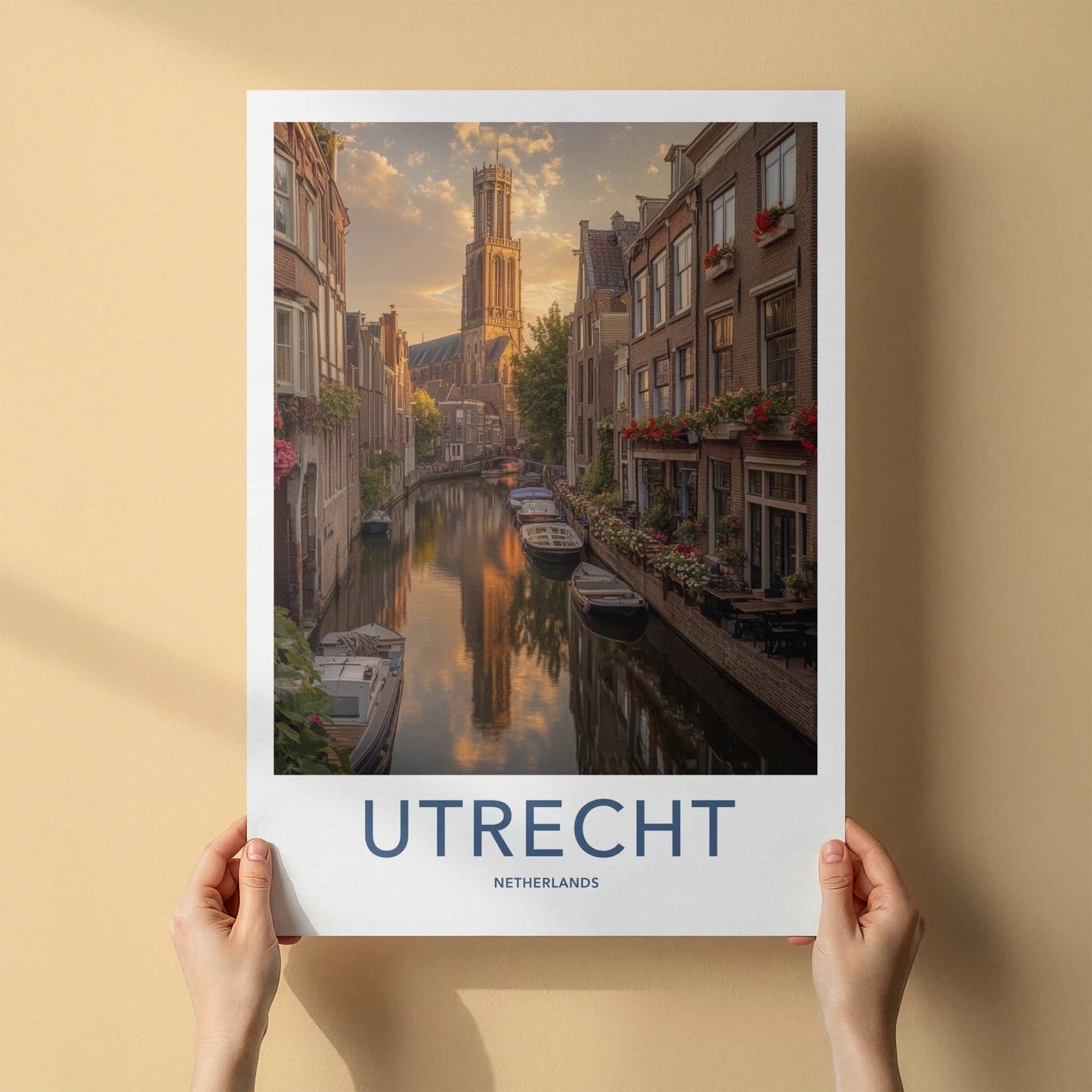 Utrecht Poster - Netherlands Wall Art - Golden Tower Reflections Home Decor