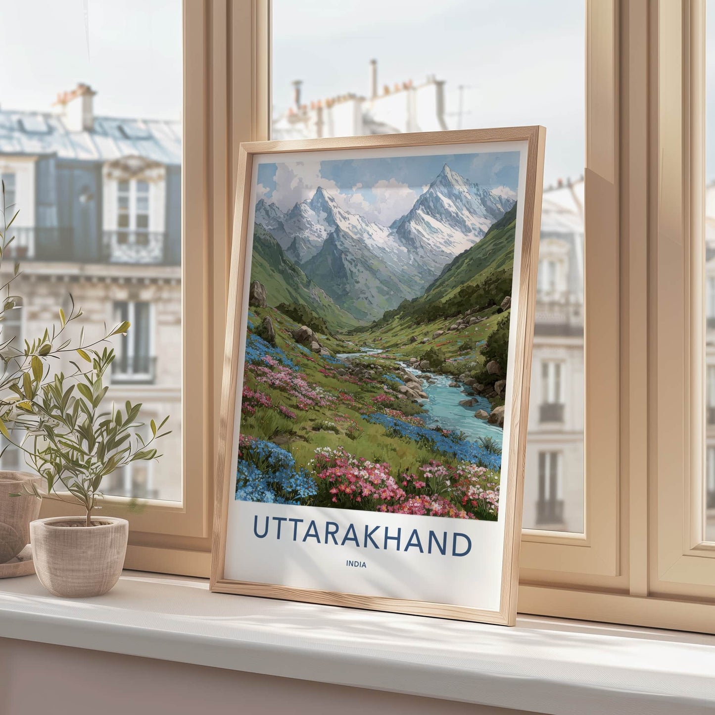 Uttarakhand Poster - India Fine Art - Garhwal Valley Flowers Framed Decor