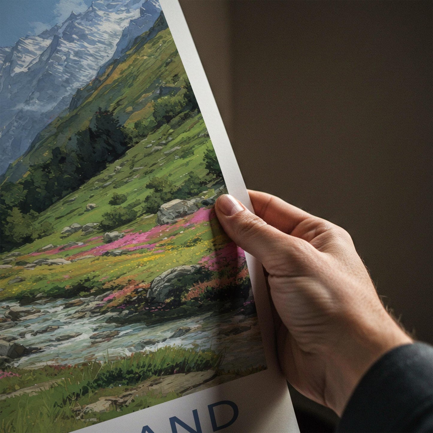 Uttarakhand Poster - India Fine Art - Uttarakhand Mountain Stream Flowers Gift