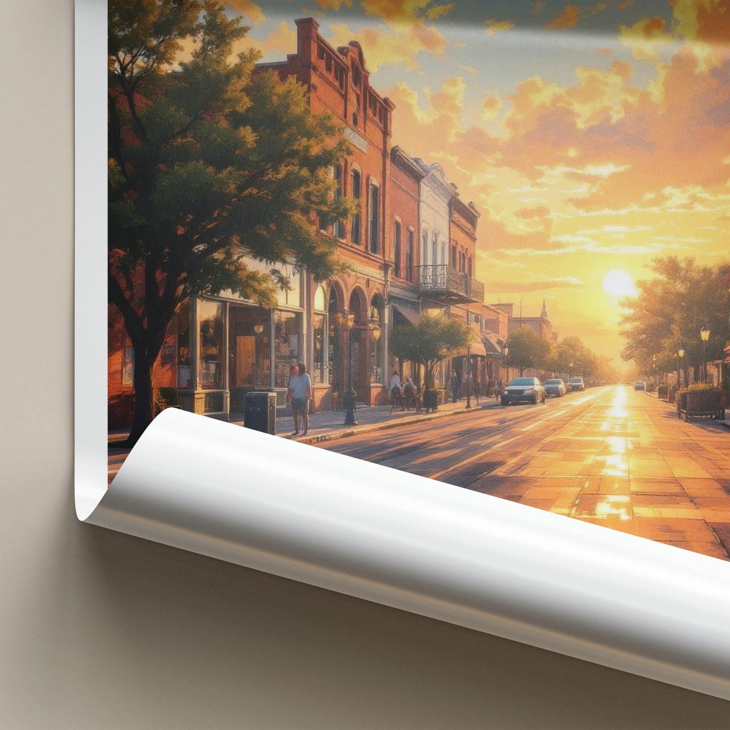 Uvalde Poster - Texas Travel Art - Vibrant Sunset Street Home Decor