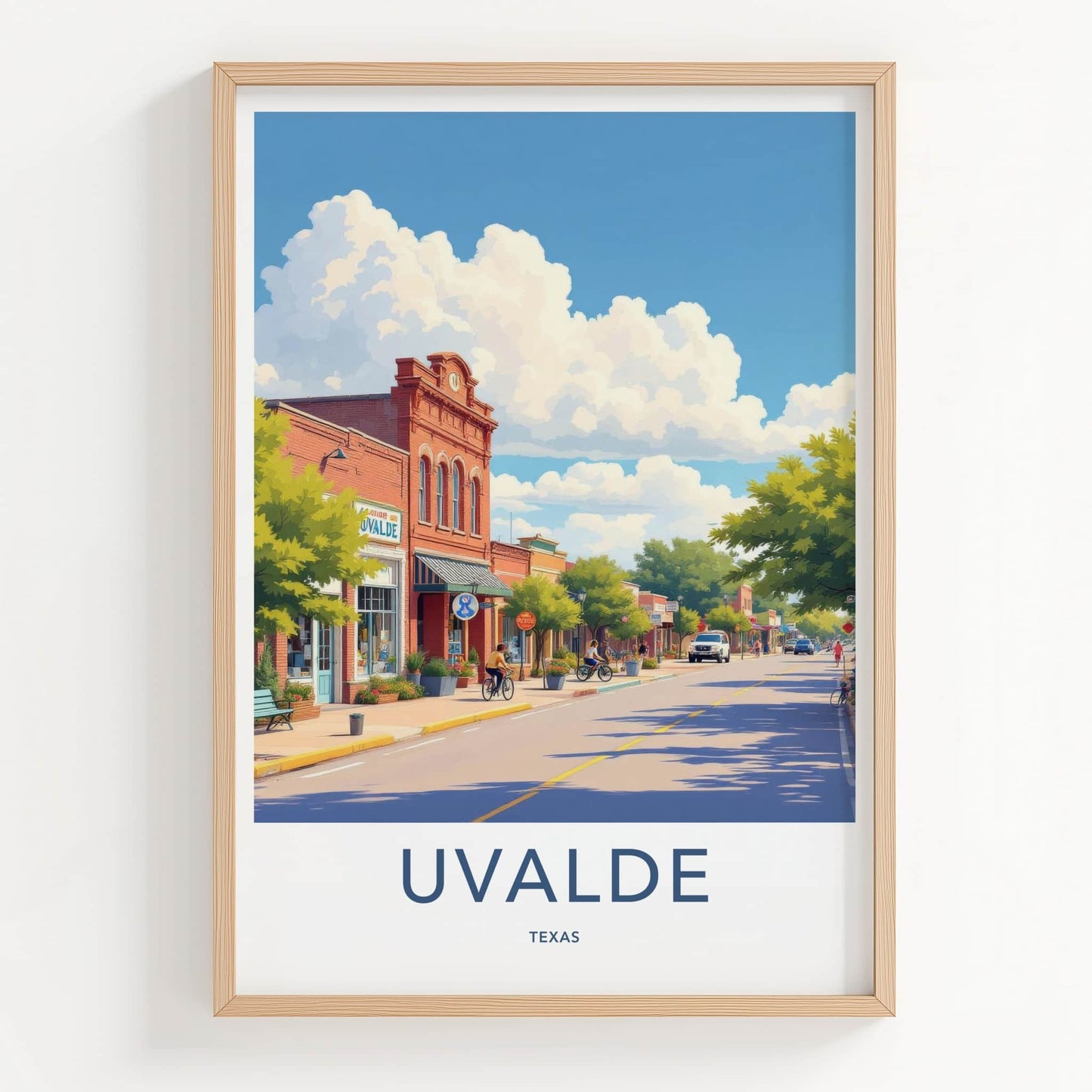 Uvalde Poster - Texas Wall Art - Historic Main Street Home Decor
