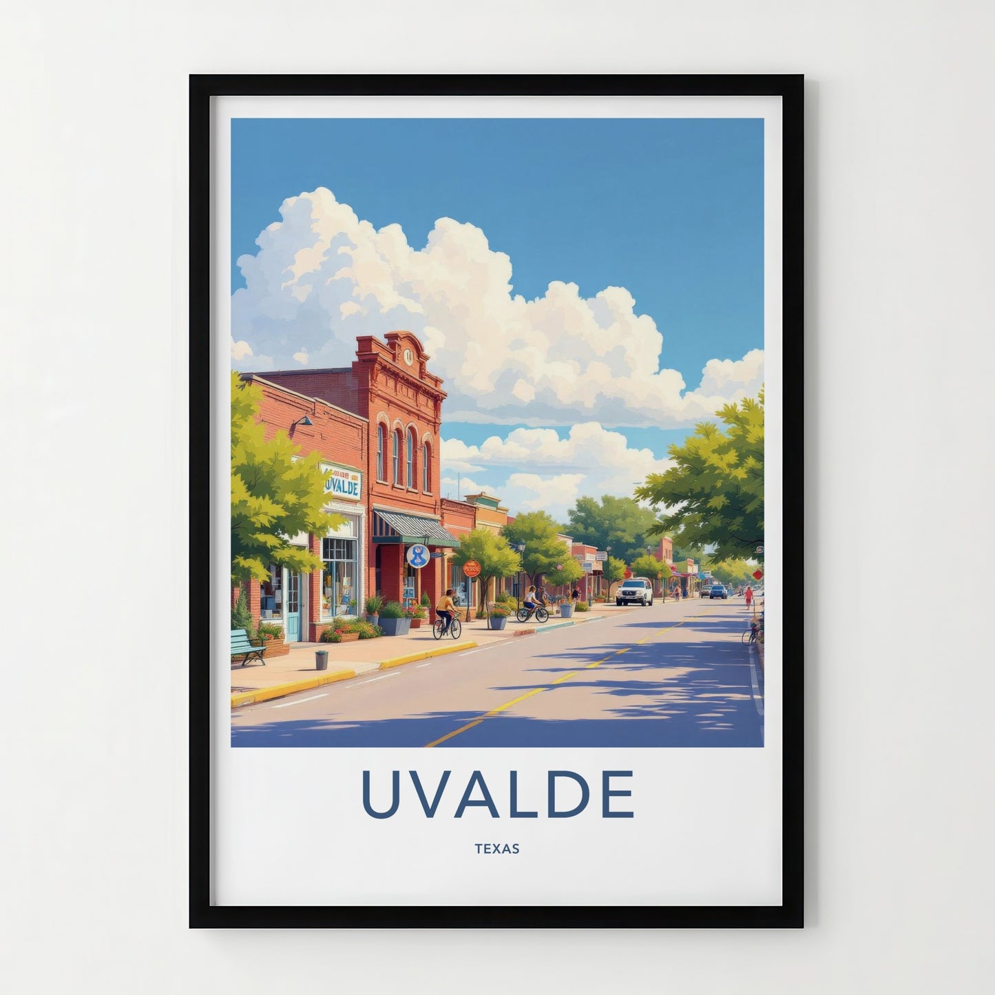 Uvalde Poster - Texas Wall Art - Historic Main Street Home Decor