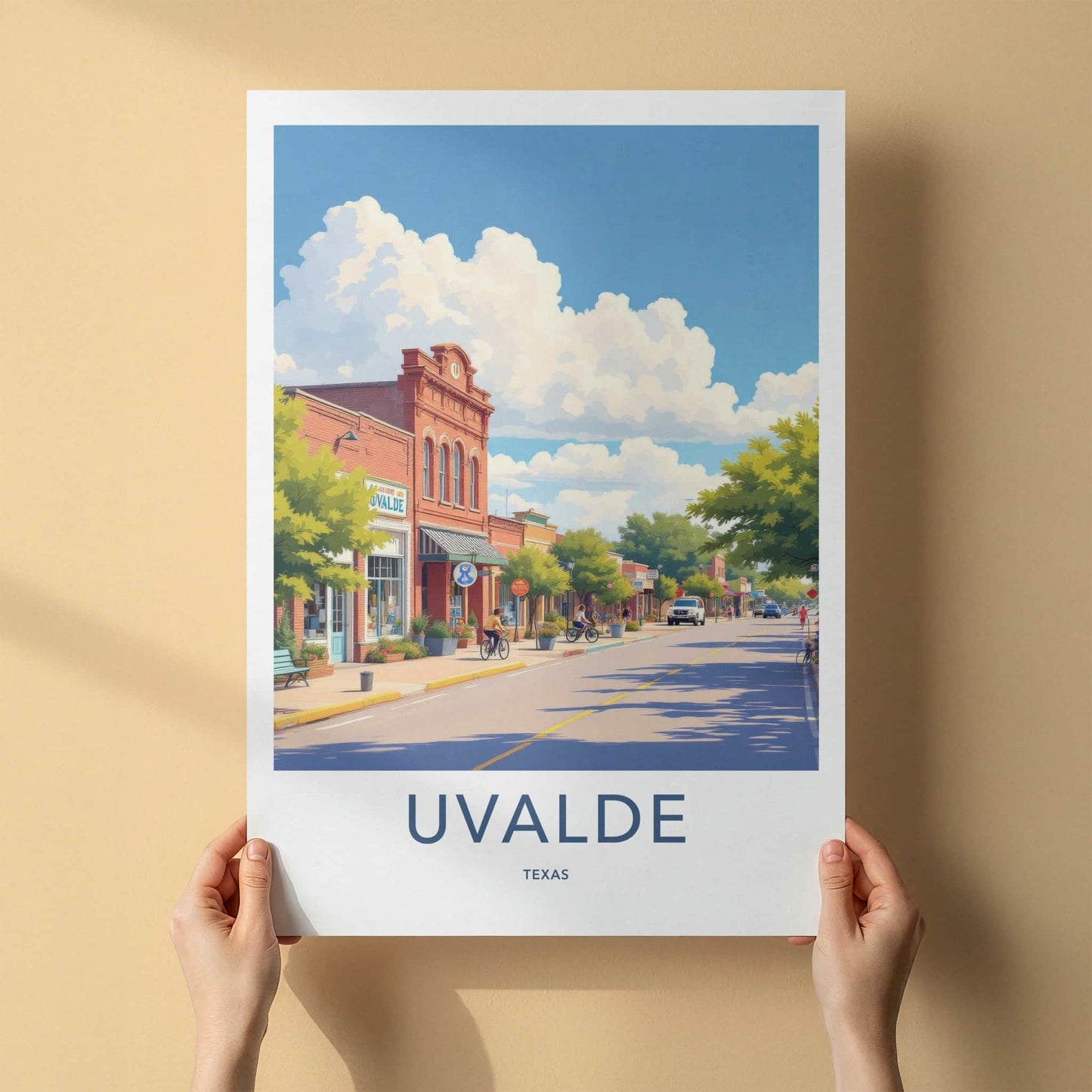 Uvalde Poster - Texas Wall Art - Historic Main Street Home Decor