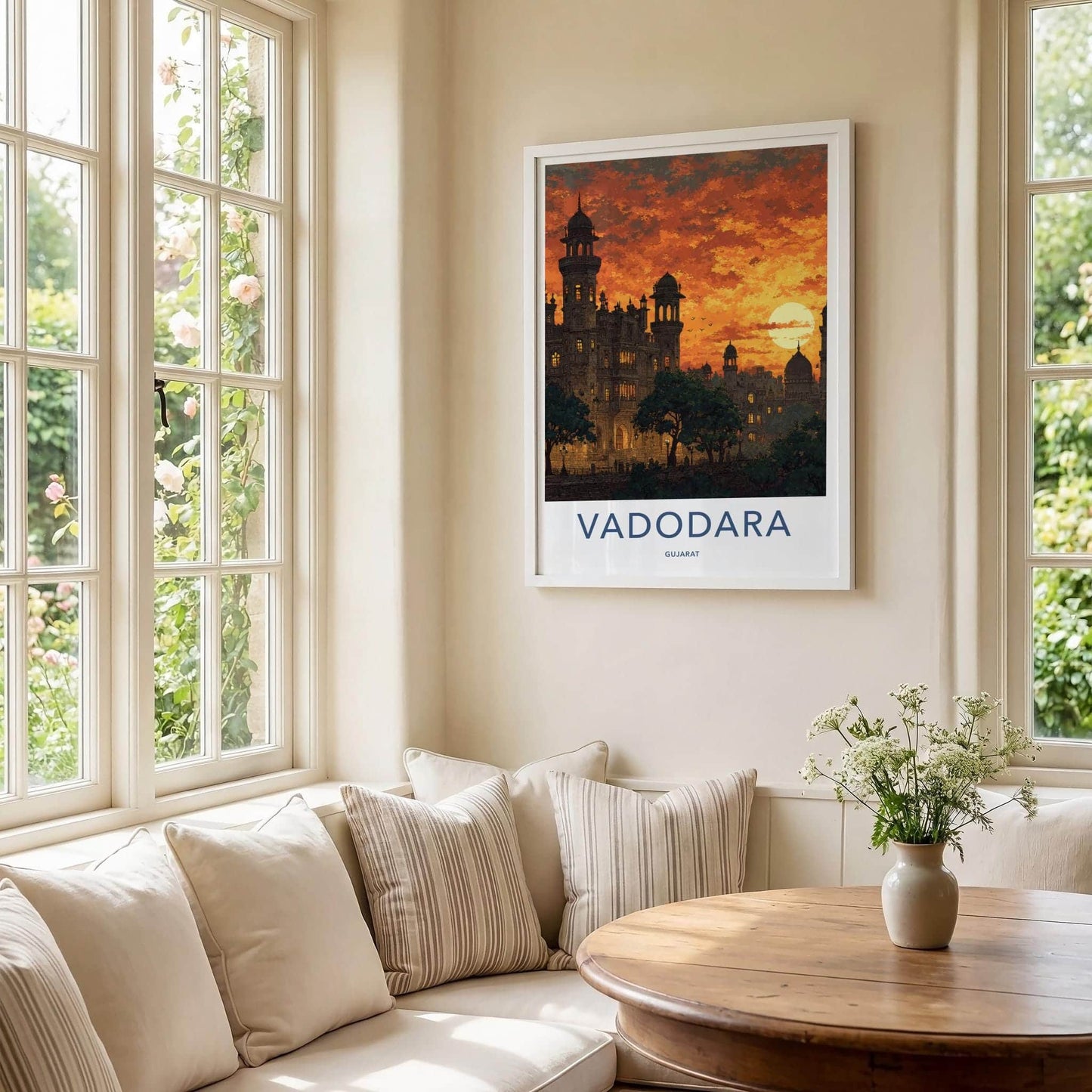 Vadodara Poster - India Art Print - Gujarat Glowing Sunset Home Decor
