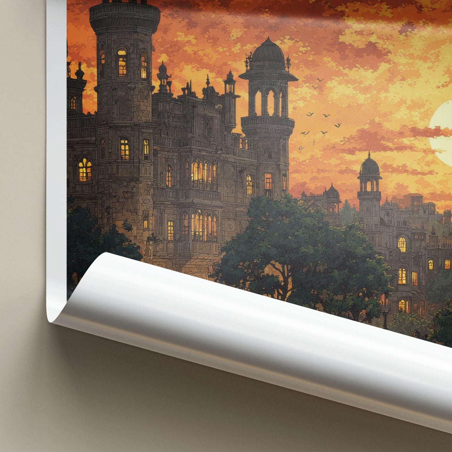 Vadodara Poster - India Art Print - Gujarat Glowing Sunset Home Decor