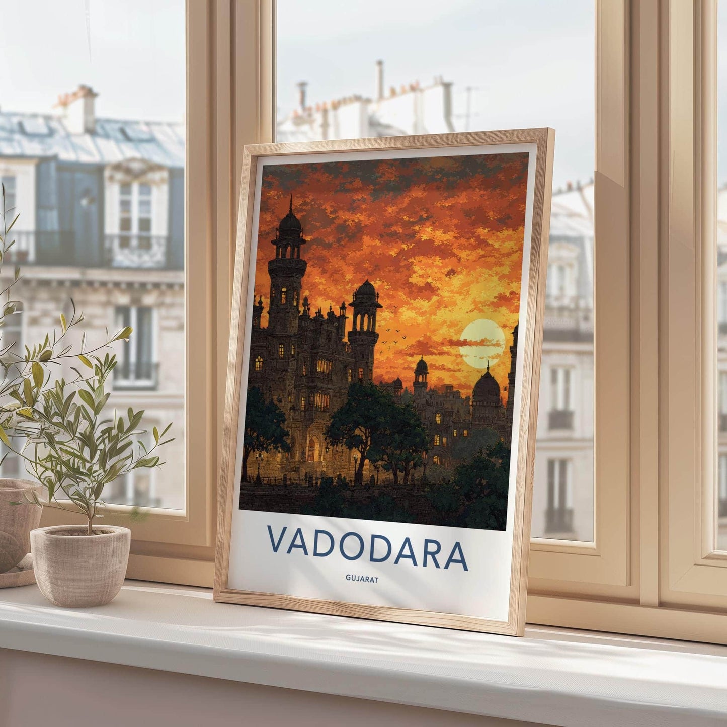Vadodara Poster - India Art Print - Gujarat Glowing Sunset Home Decor
