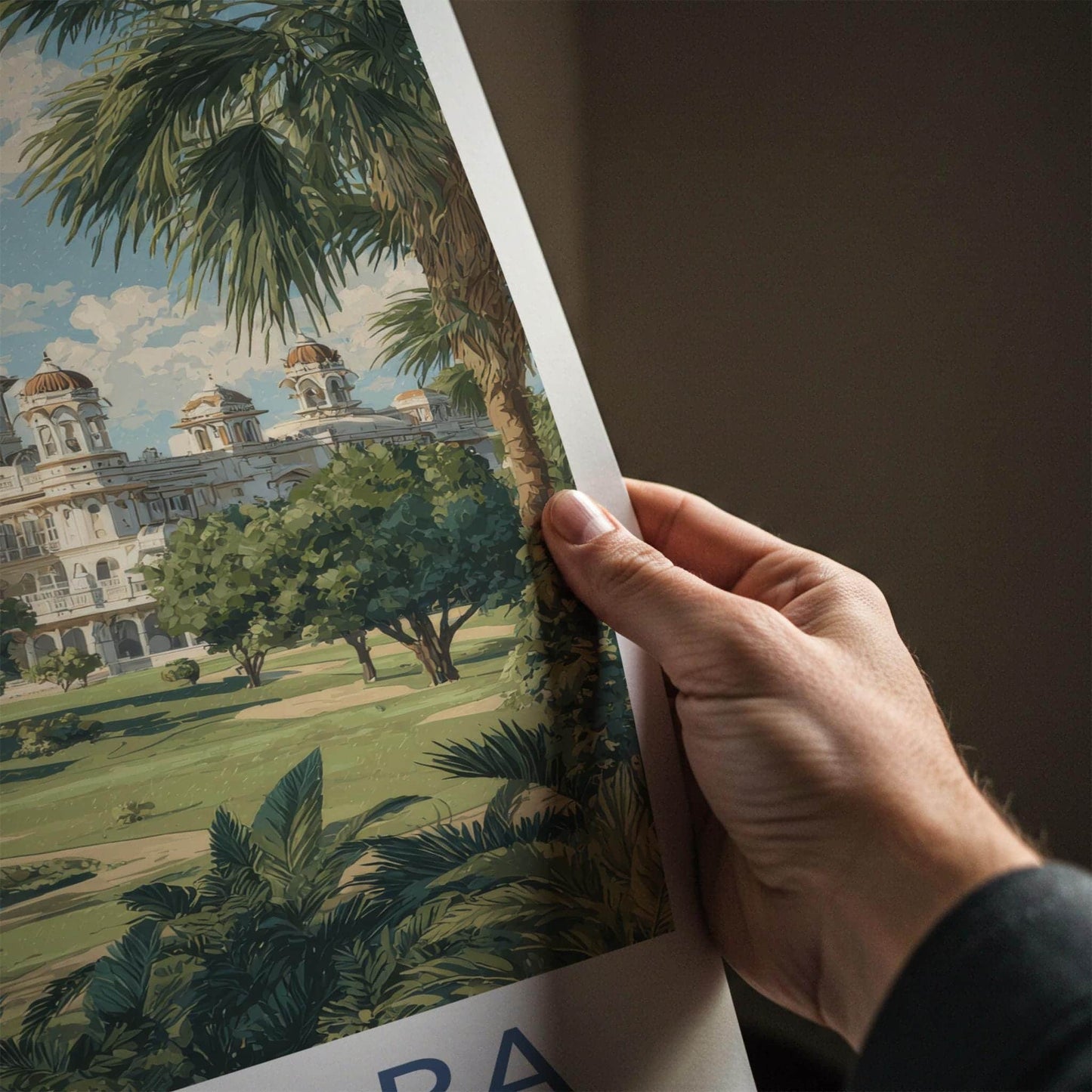 Vadodara Poster - India Art Print - Gujarat Grand Palace Landscape Home Decor