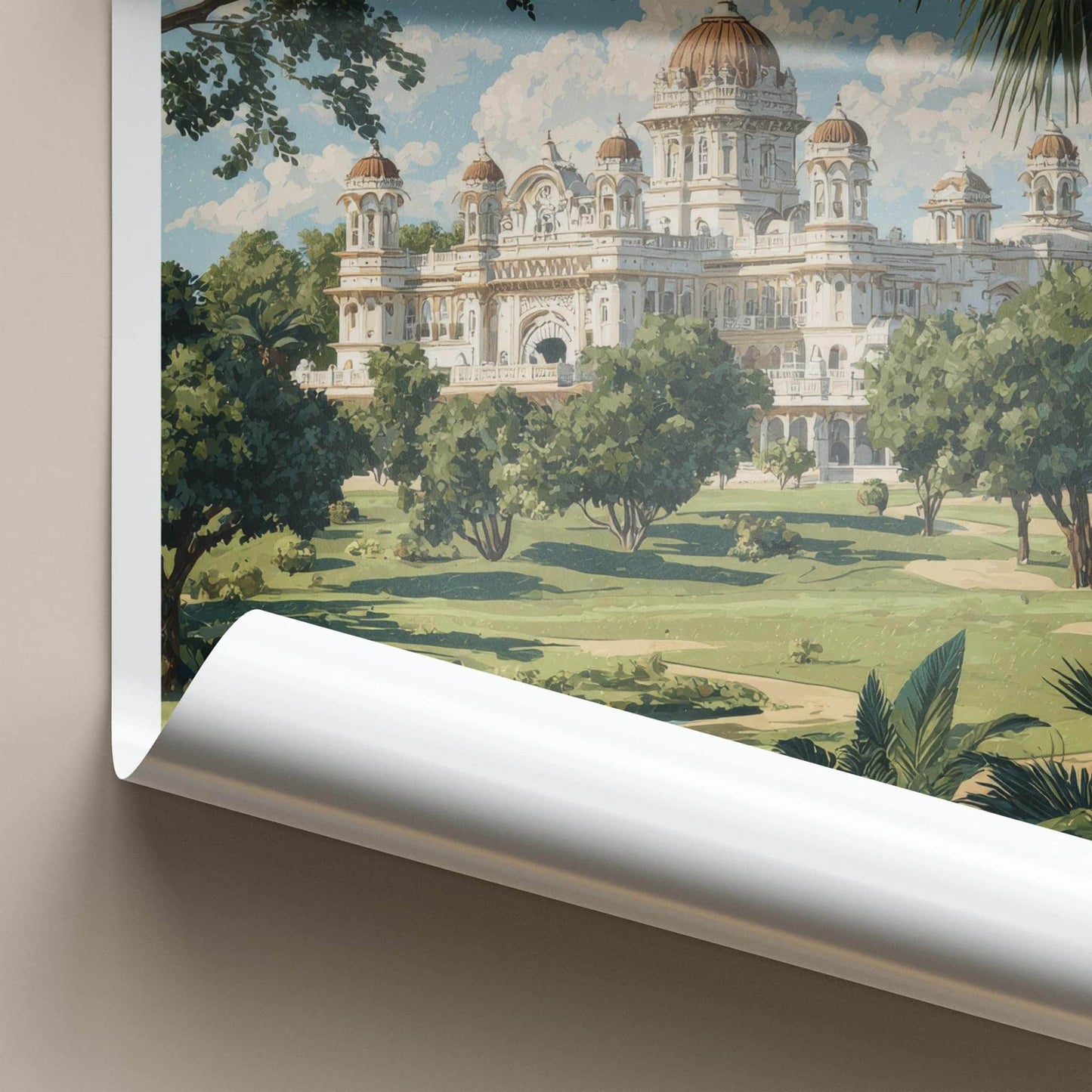 Vadodara Poster - India Art Print - Gujarat Grand Palace Landscape Home Decor