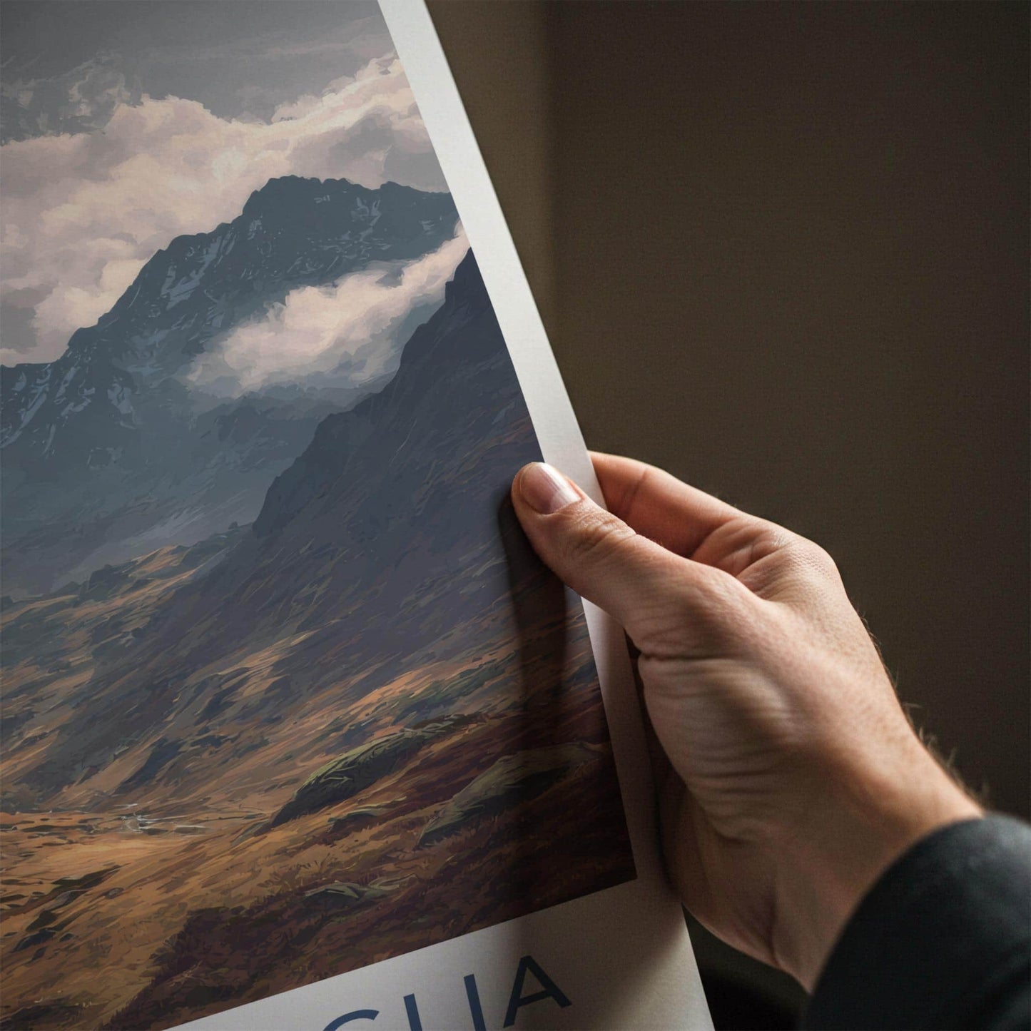 Val Bregaglia Poster - Switzerland Travel Art - Cloudy Mountain Valley Home Decor