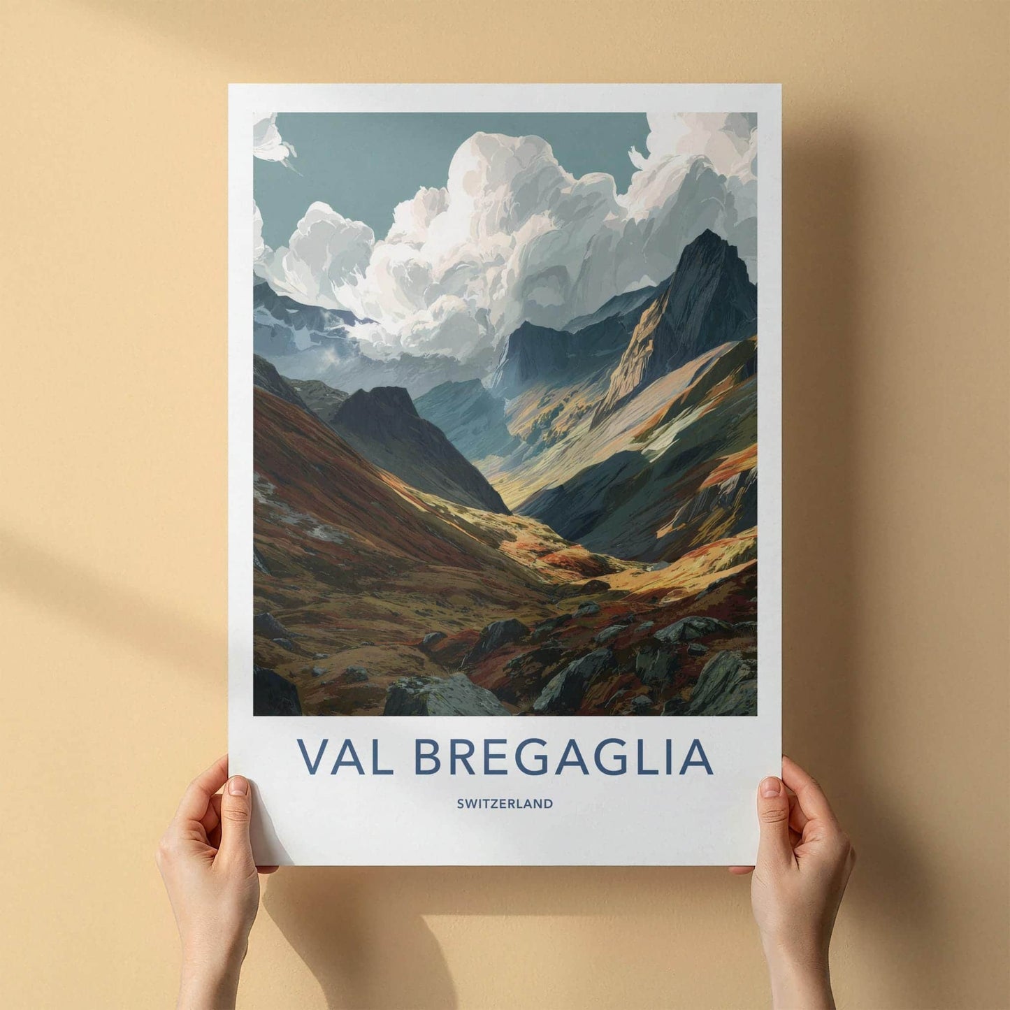 Val Bregaglia Poster - Switzerland Travel Art - Vibrant Valley Slopes Home Decor