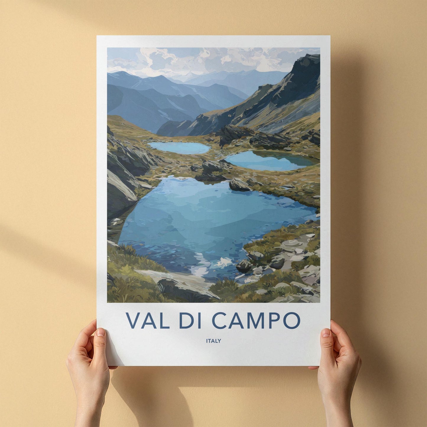 Val Di Campo Poster - Italy Travel Art - Serene Mountain Lakes Home Decor