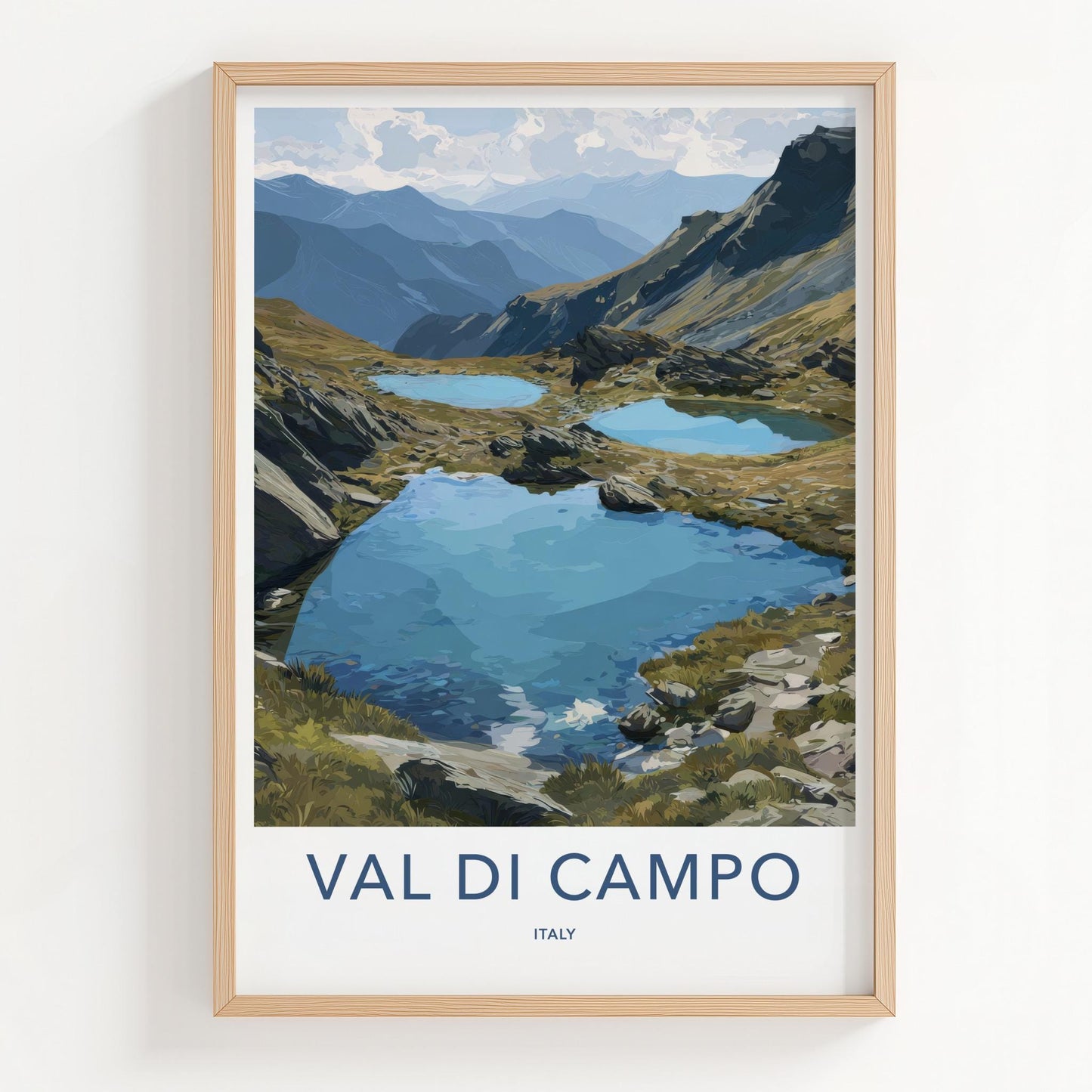 Val Di Campo Poster - Italy Travel Art - Serene Mountain Lakes Home Decor