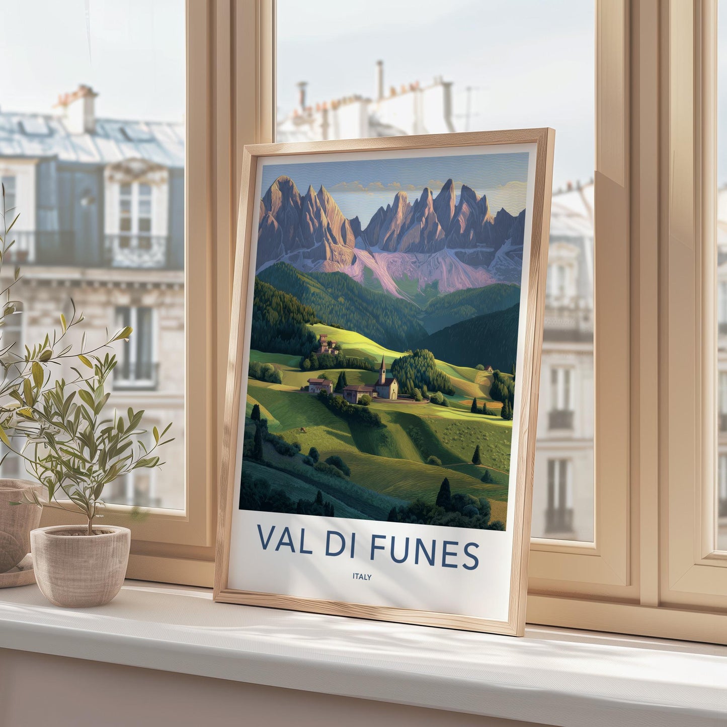 Val Di Funes Poster - Italy Travel Art - Dolomite Mountain Village Home Decor