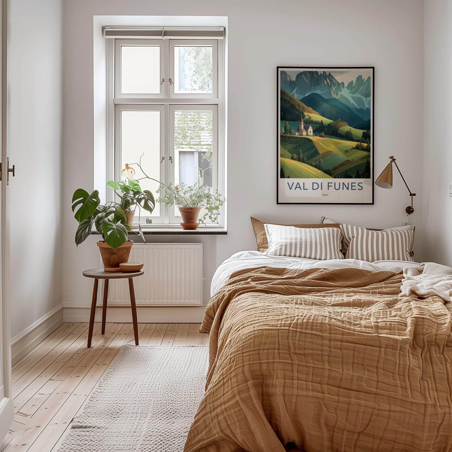 Val Di Funes Poster - Italy Travel Art - Mountain Valley Church Home Decor