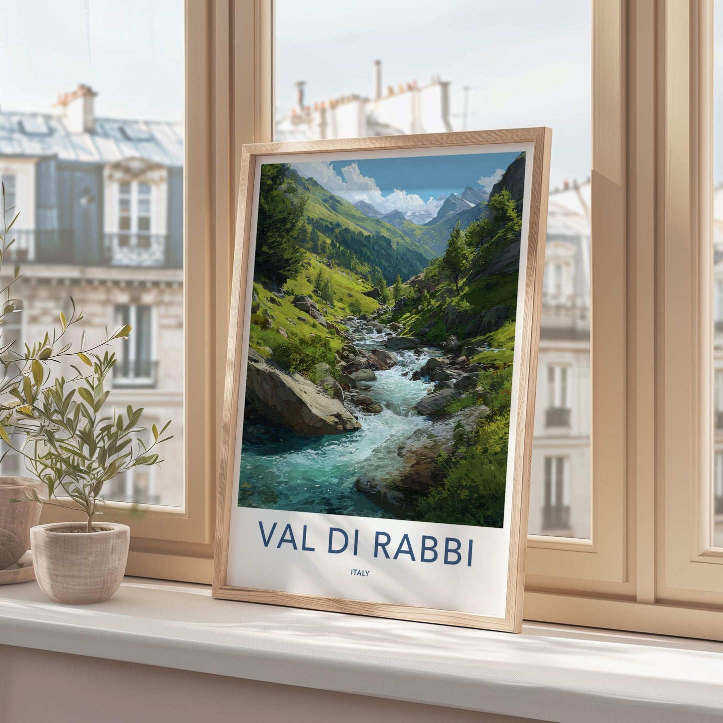 Val Di Rabbi Poster - Italy Travel Art - Alpine River Flow Wall Decor
