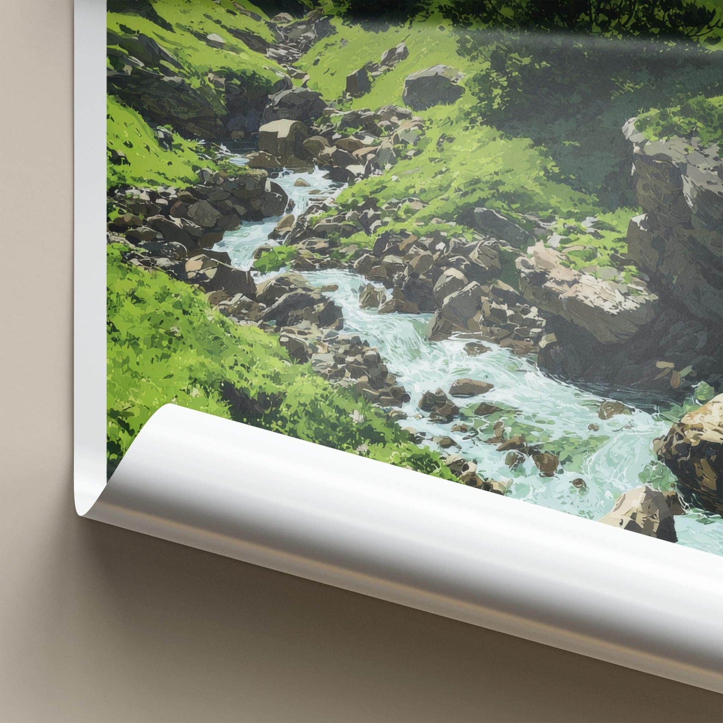 Val Di Rabbi Poster - Italy Travel Art - Lush Mountain Stream Home Decor