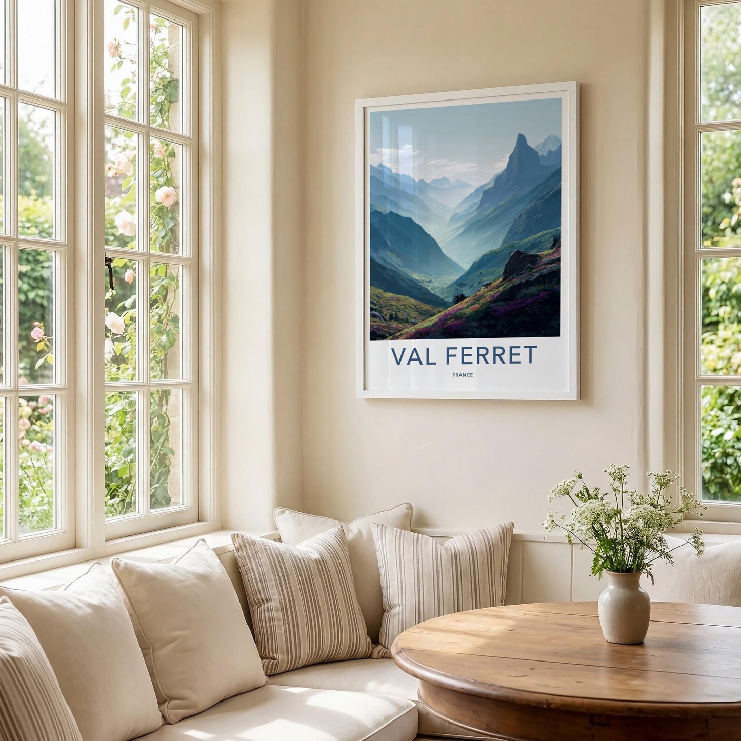 Val Ferret Poster - France Travel Art - Colorful Floral Valley Home Decor