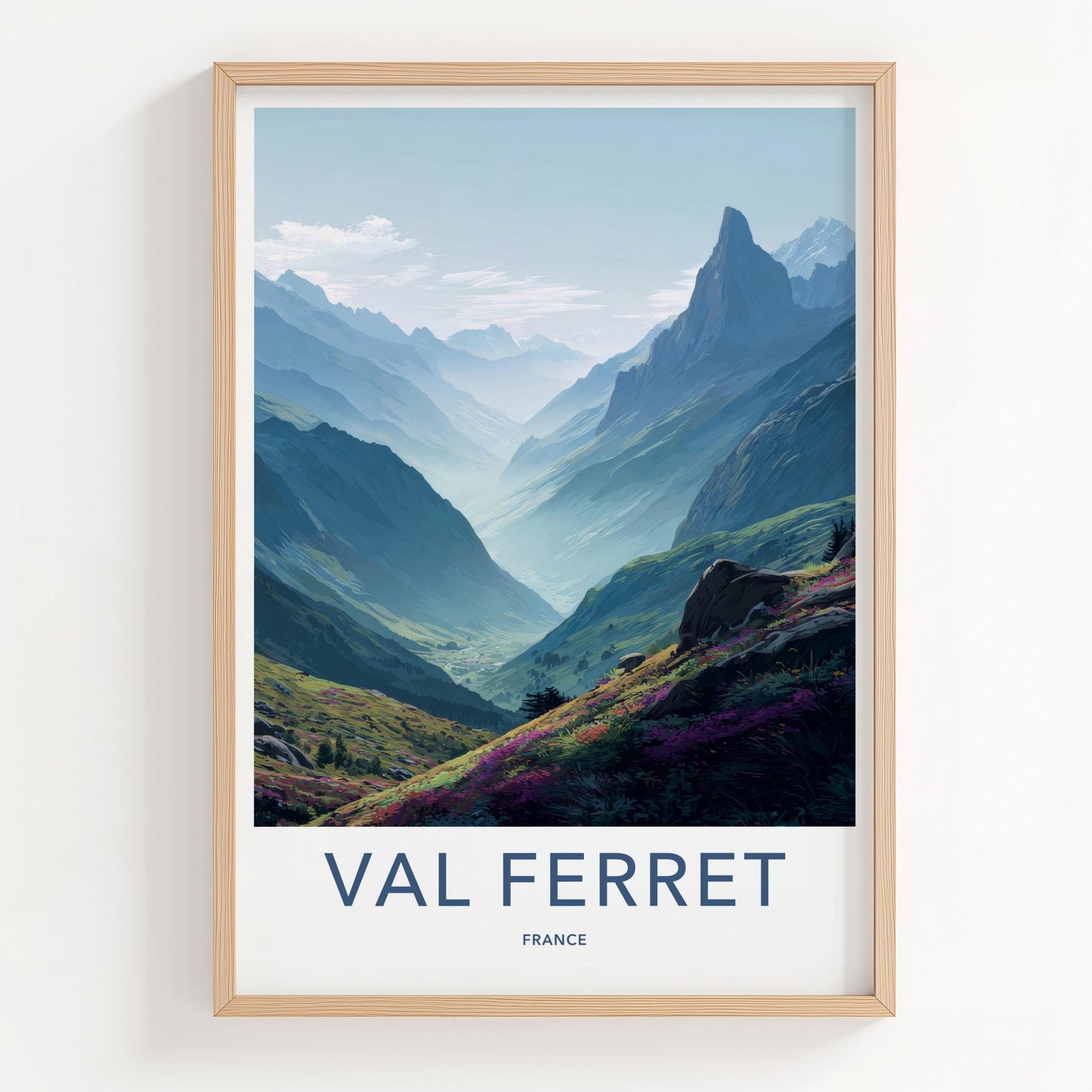 Val Ferret Poster - France Travel Art - Colorful Floral Valley Home Decor