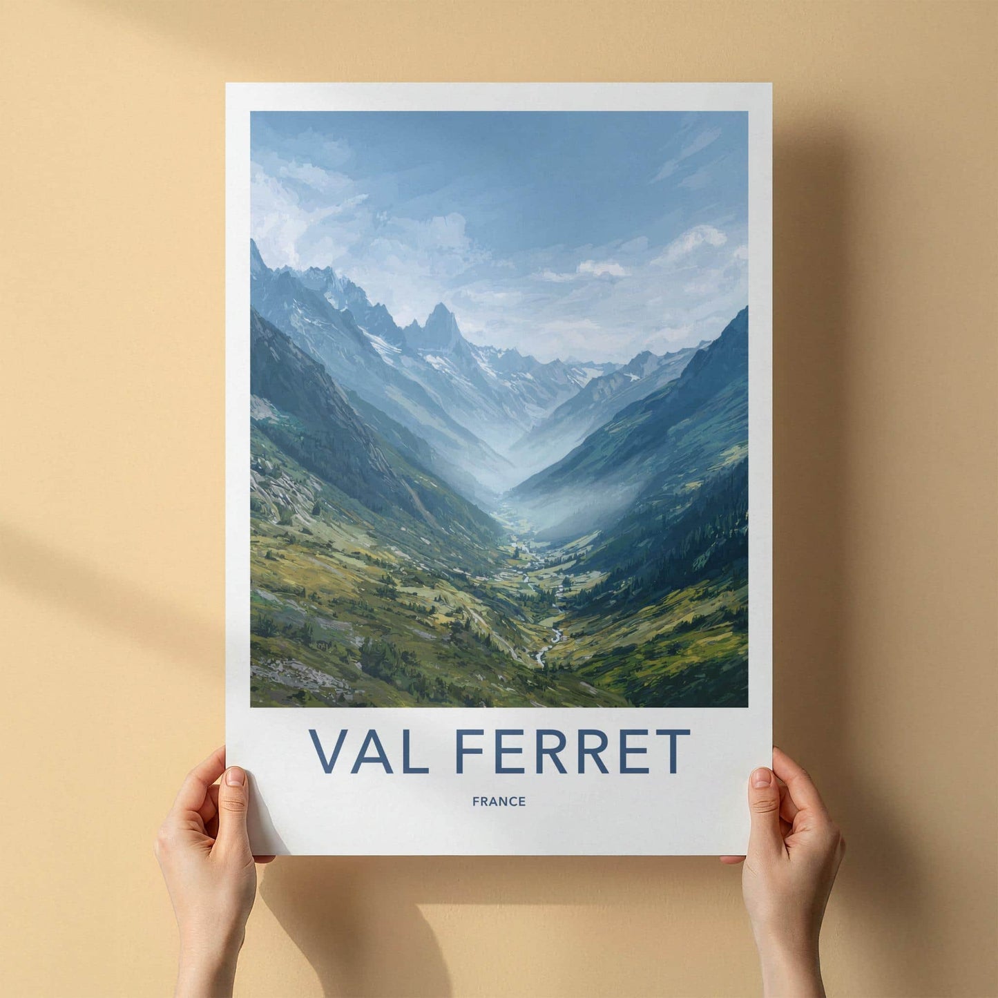 Val Ferret Poster - France Travel Art - Green Mountain Valley Wall Decor